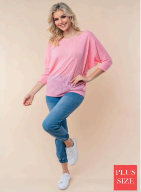 White Birch T6735A2P Dolman Sleeve Plus Size Top