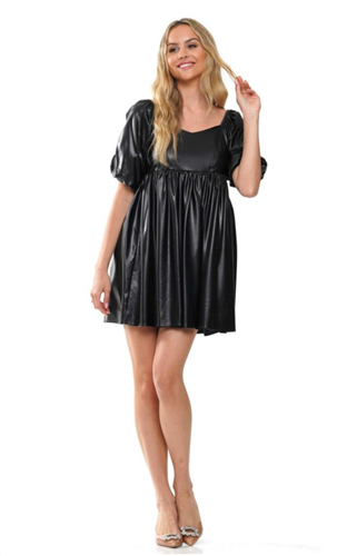 WHY D230294 Short Leather Dress