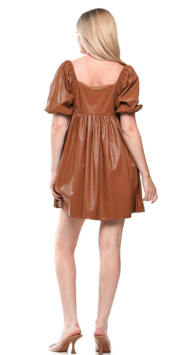 WHY D230294 Short Leather Dress