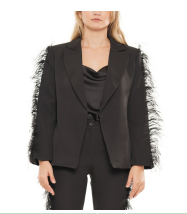 Why J22065 Blazer Jacket w/ Feathers