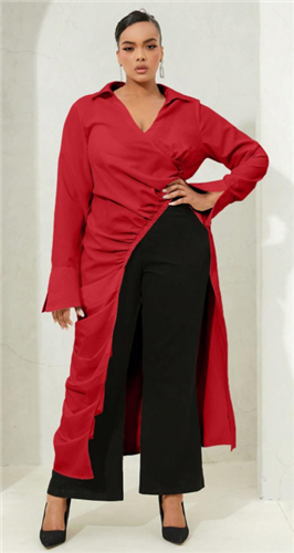 Wowo TS24013X Long Top with Slit