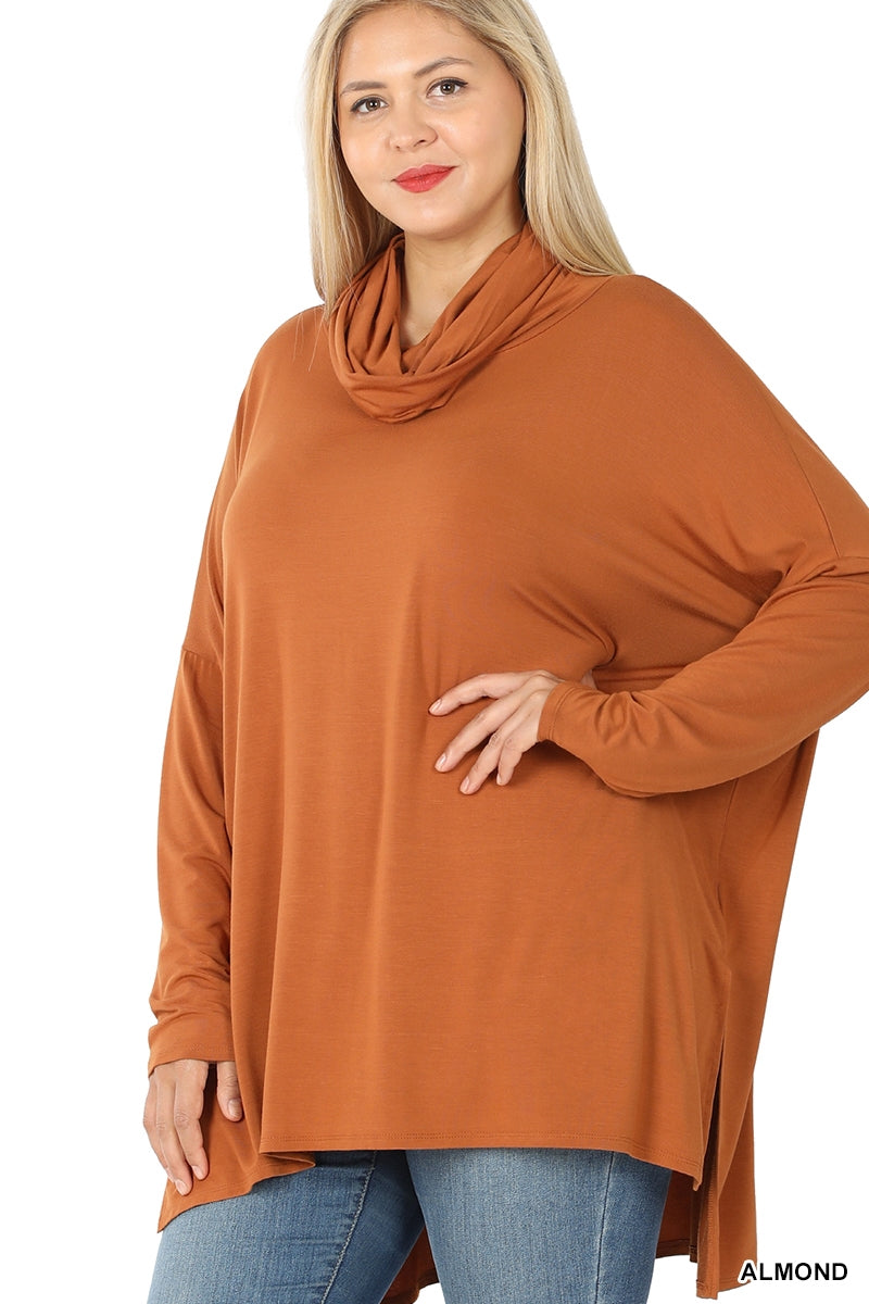 Zenana 2184 Cowl Neck Oversized Top