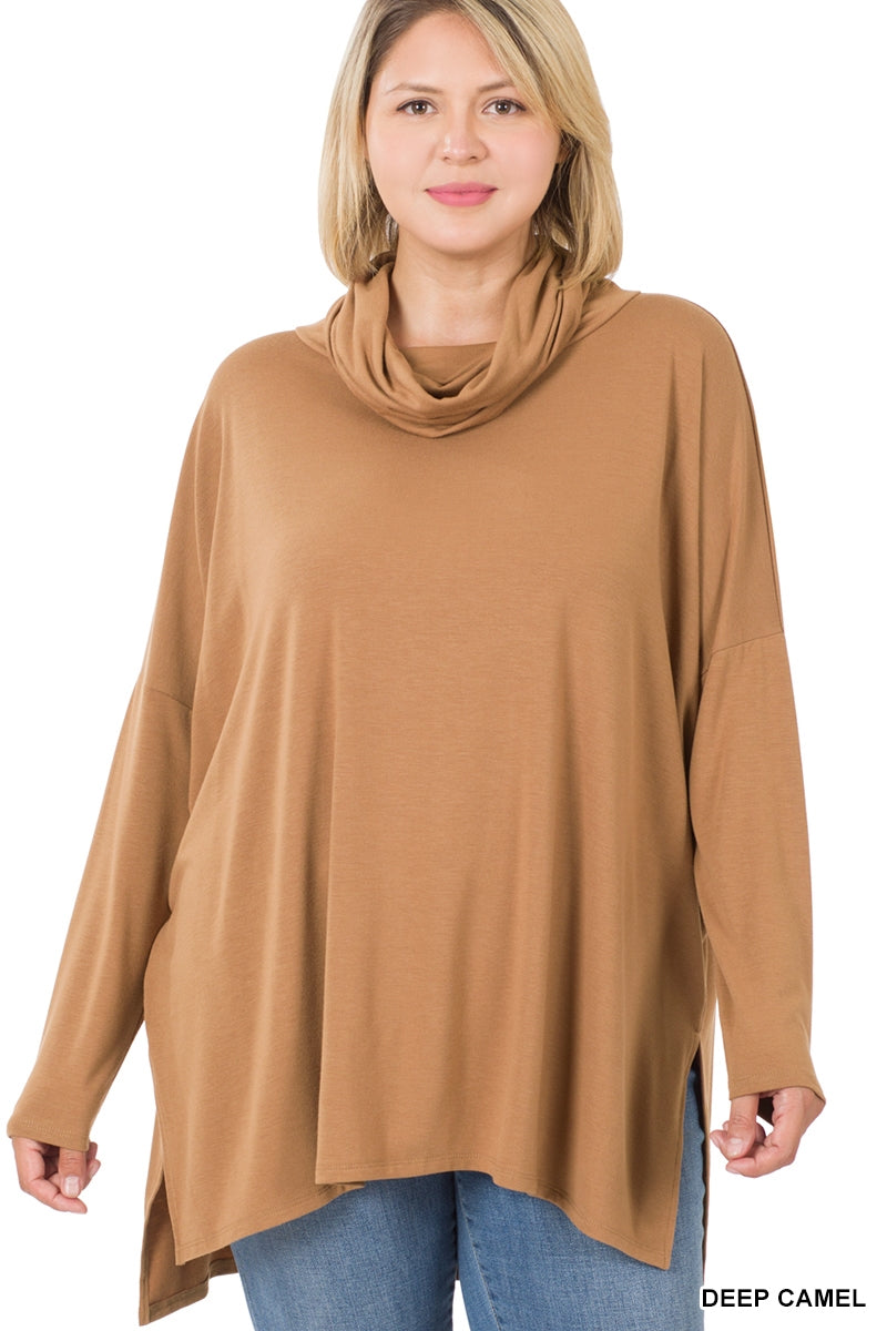 Zenana 2184 Cowl Neck Oversized Top