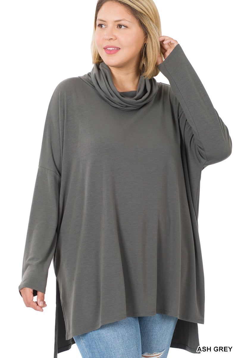 Zenana 2184 Cowl Neck Oversized Top