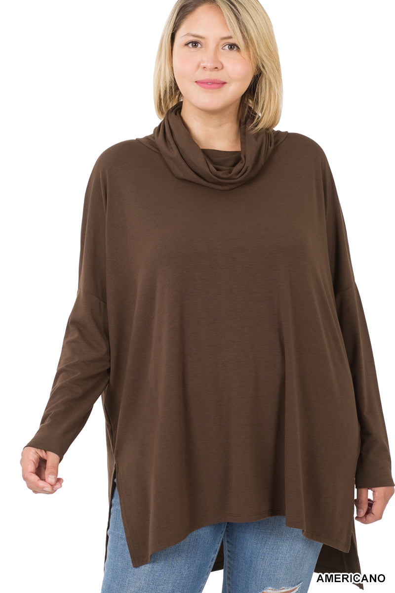 Zenana 2184 Cowl Neck Oversized Top