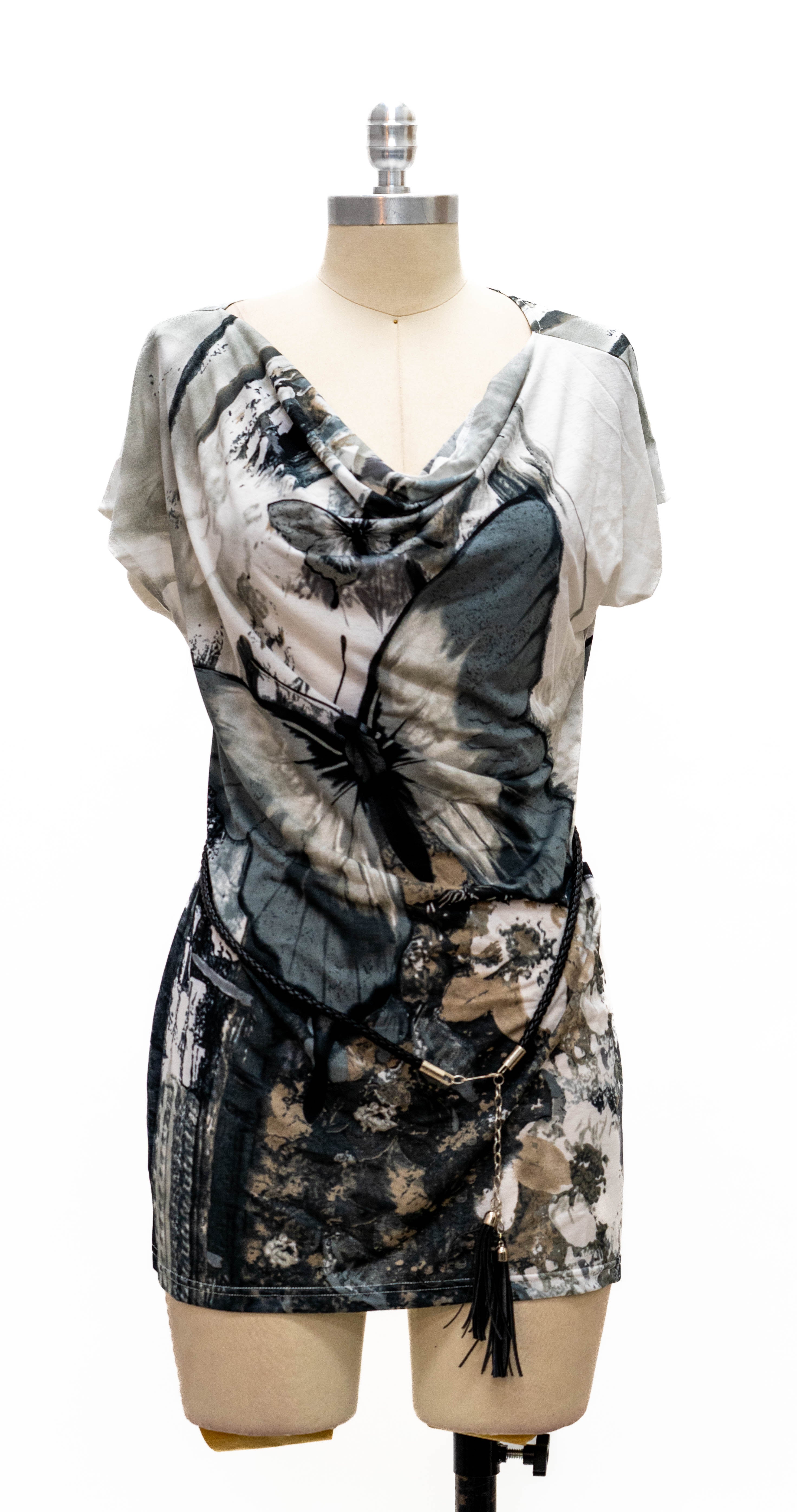 Paris Paris 8379 Belted Tunic Top