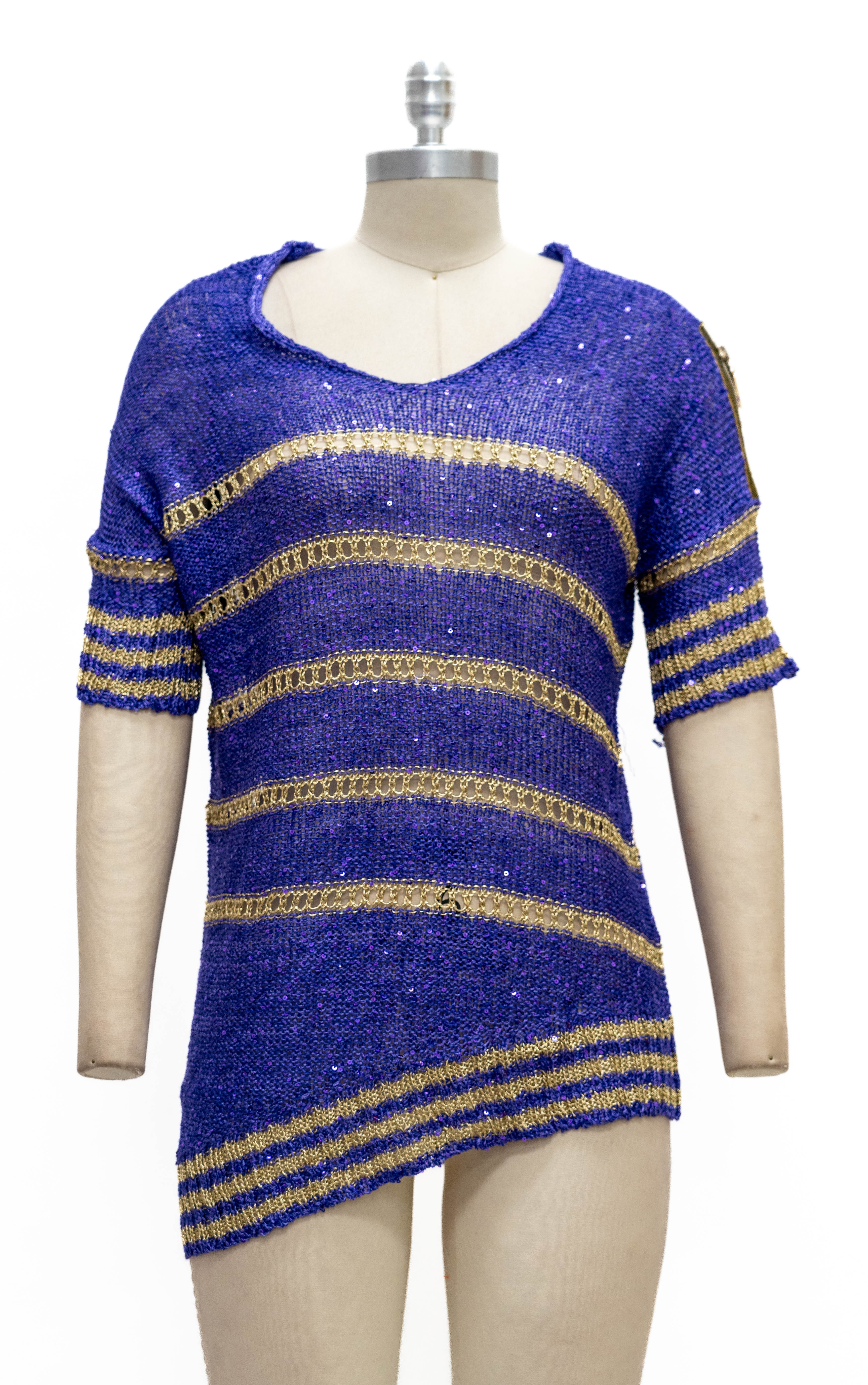 Paris Paris 8832 Knit Zip Shoulder Sweater