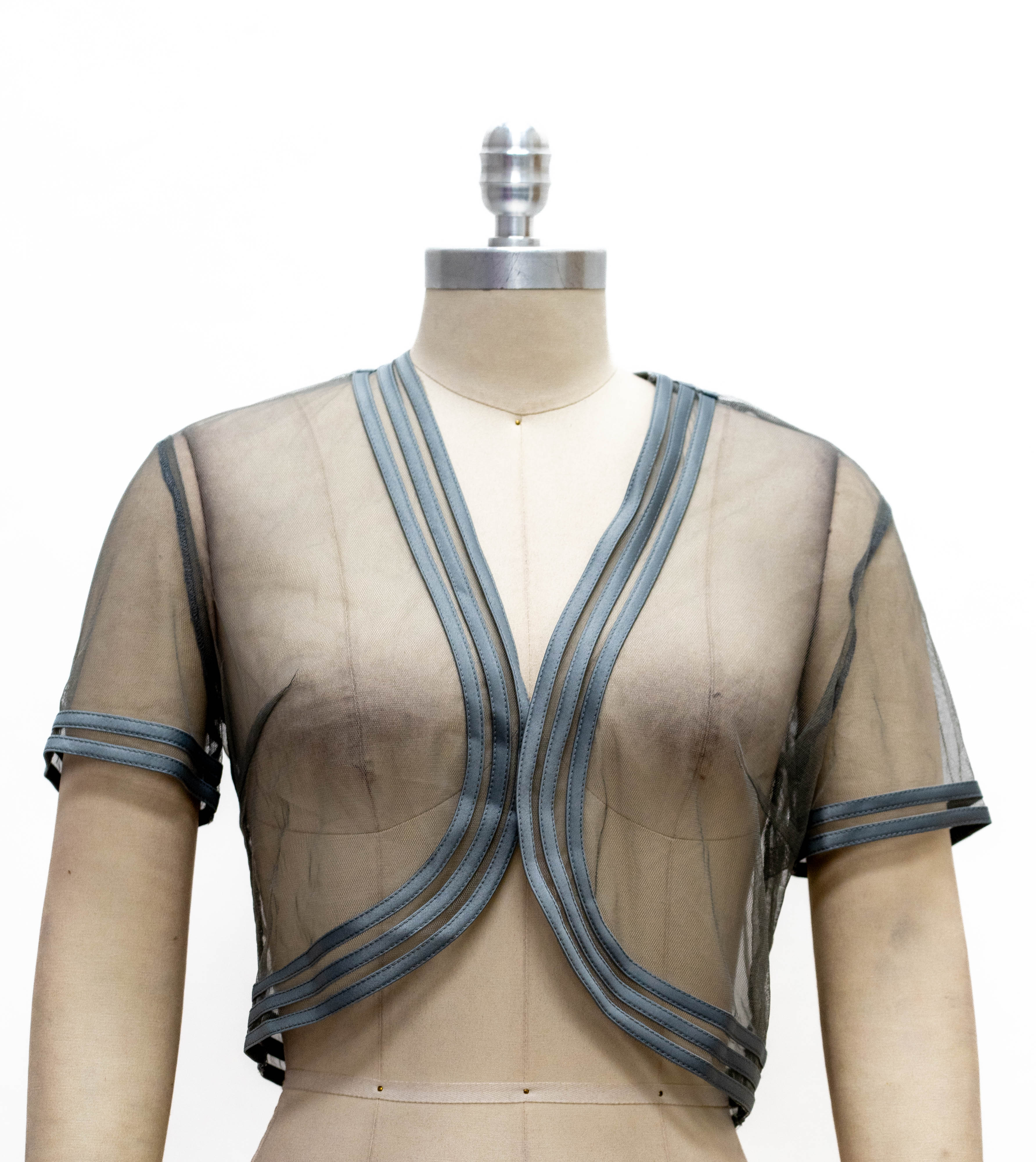 Micheal K 88887 Mesh Ribbed Shrug