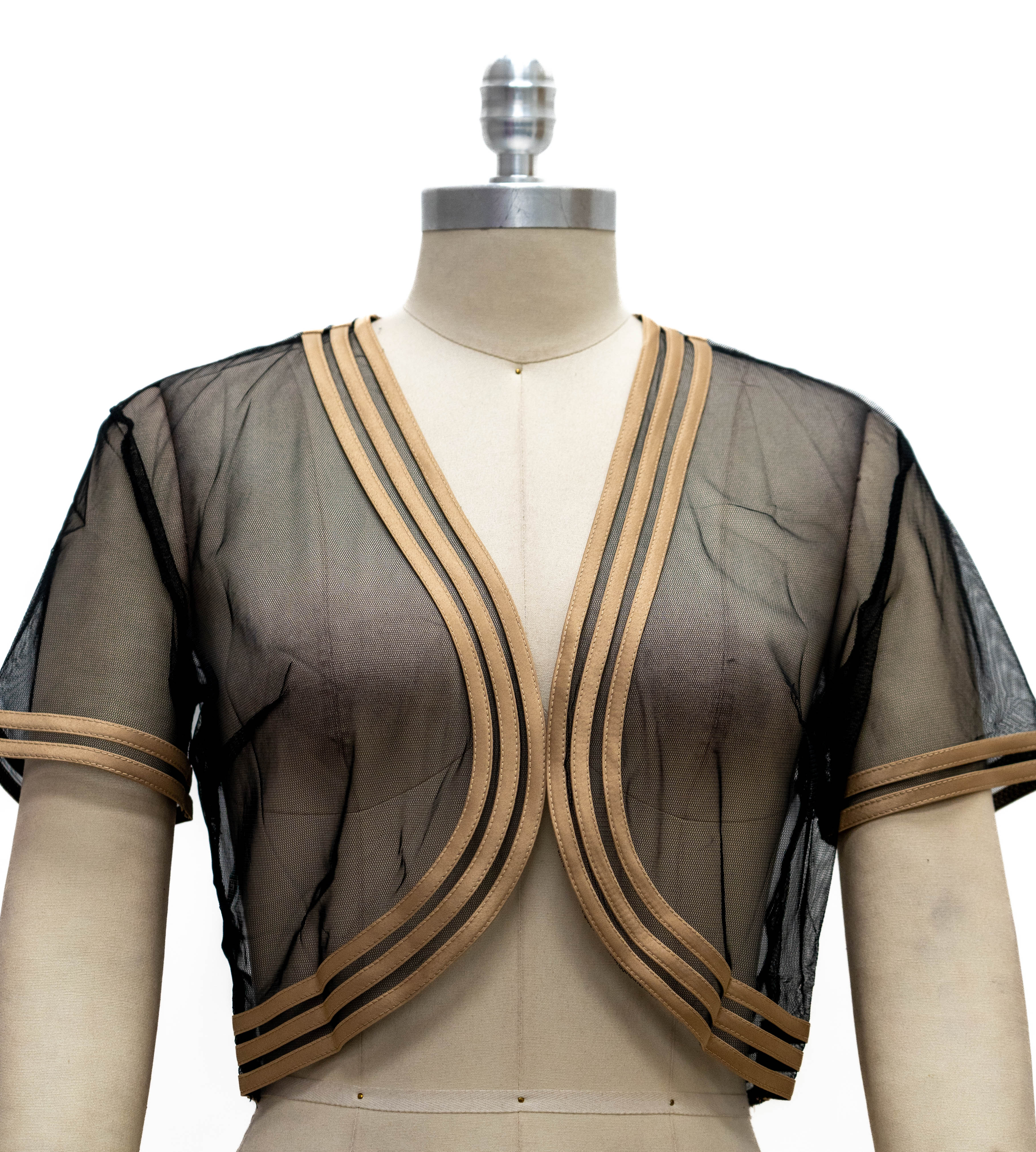 Micheal K 88887 Mesh Ribbed Shrug