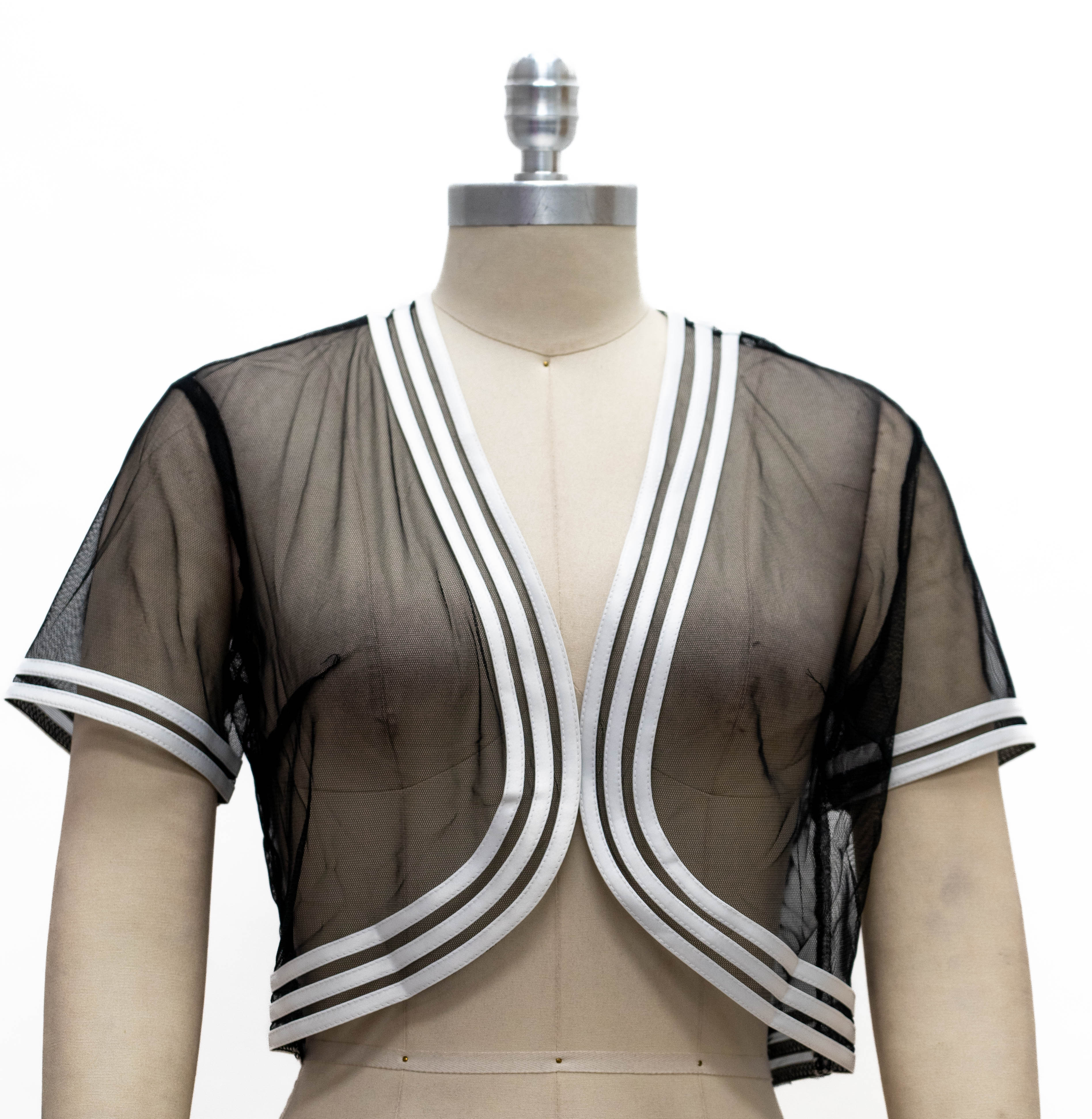 Micheal K 88887 Mesh Ribbed Shrug