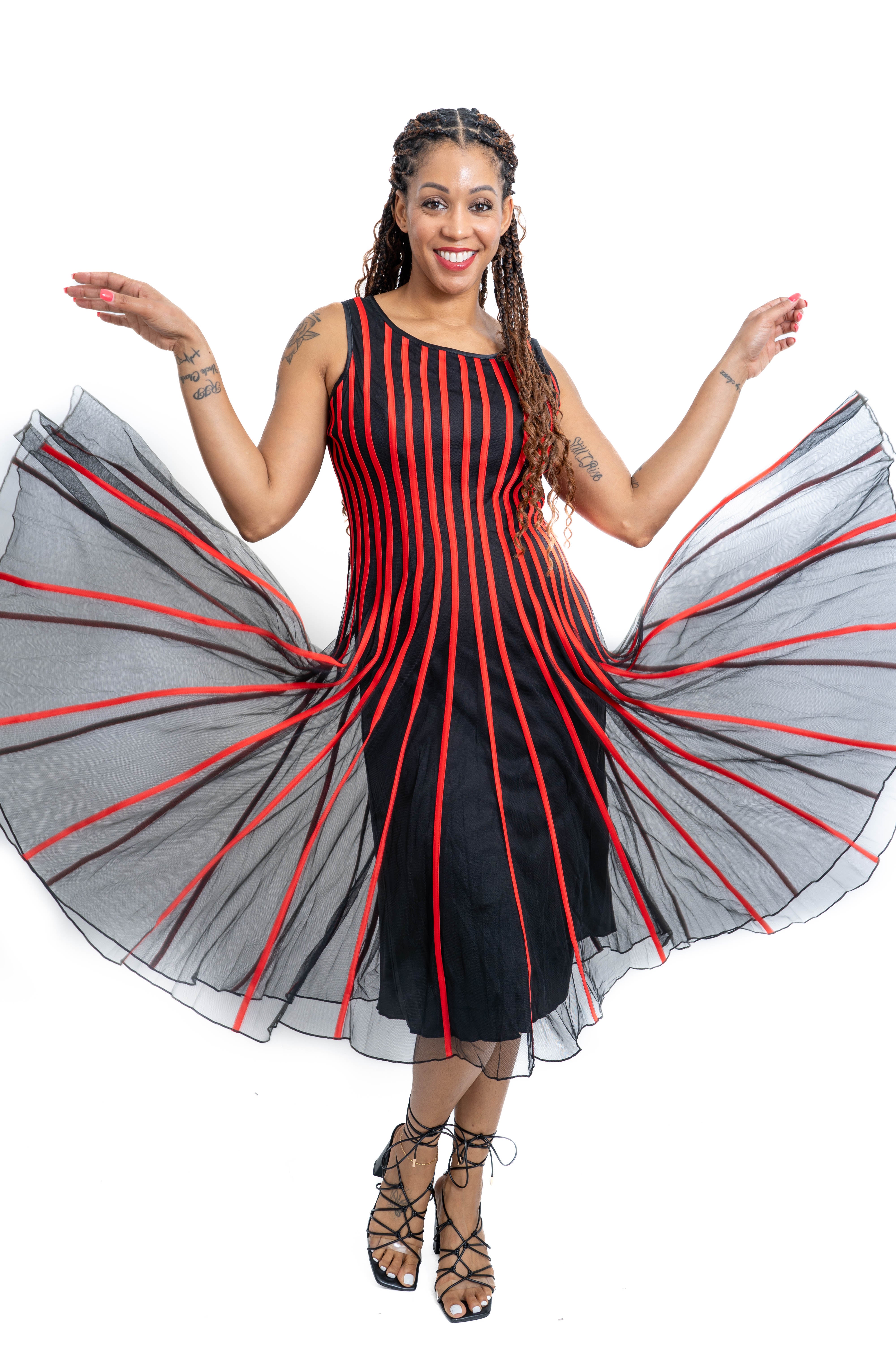 Micheal K 88888 Ribbed Mesh Dress