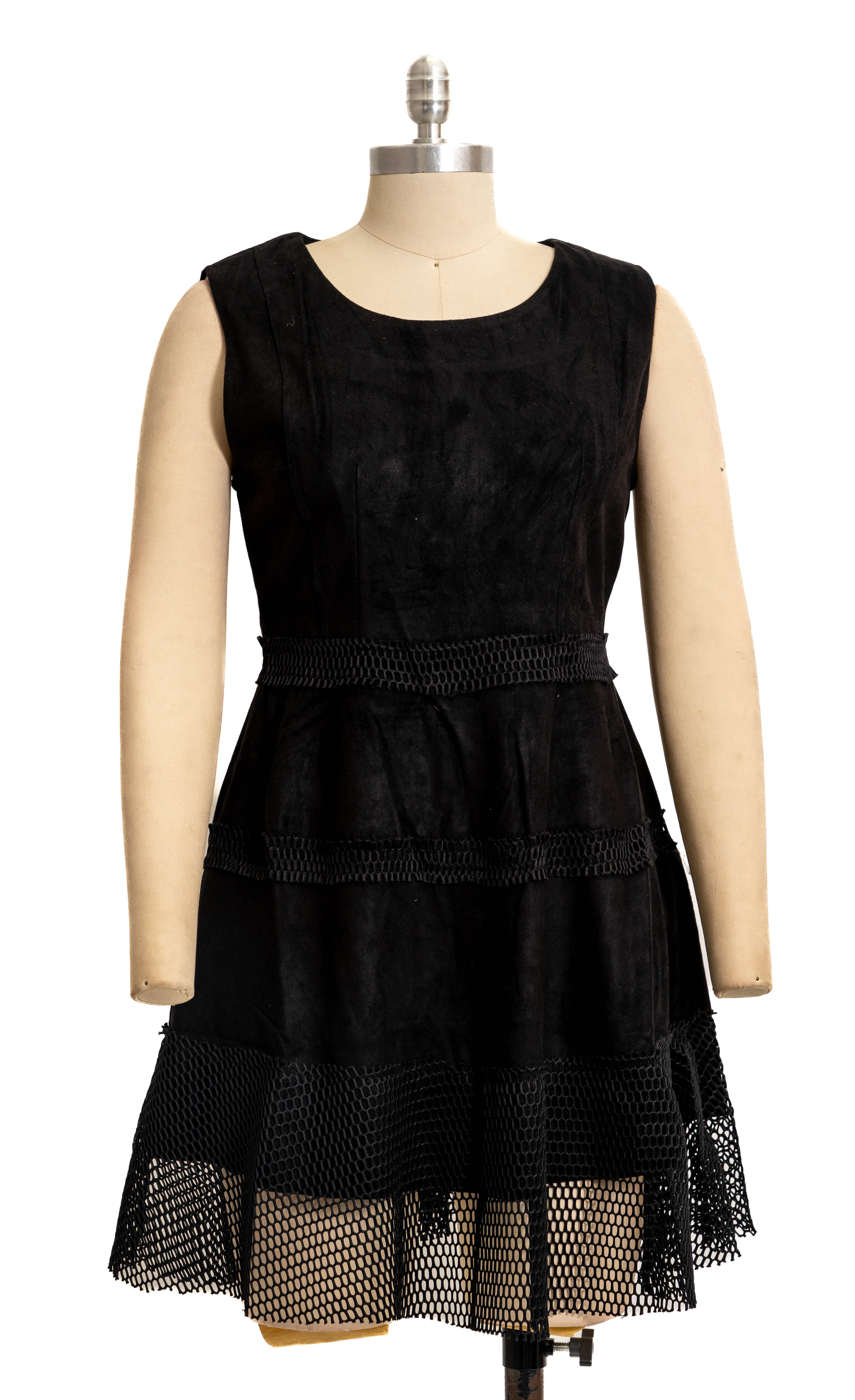 Micheal K 8569 Faux Suede Mesh Dress