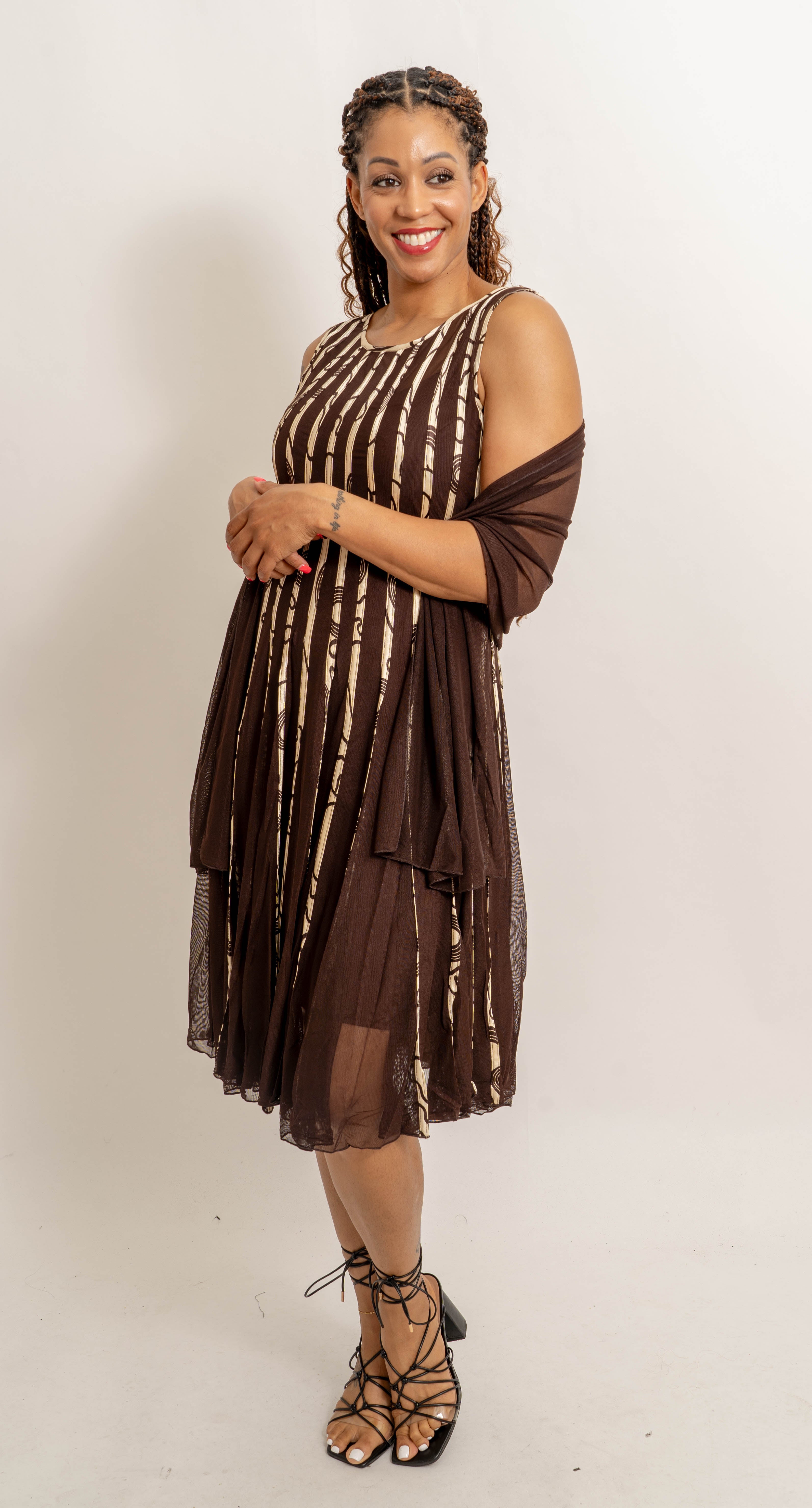 Micheal K 88891 Ribbed Mesh Dress
