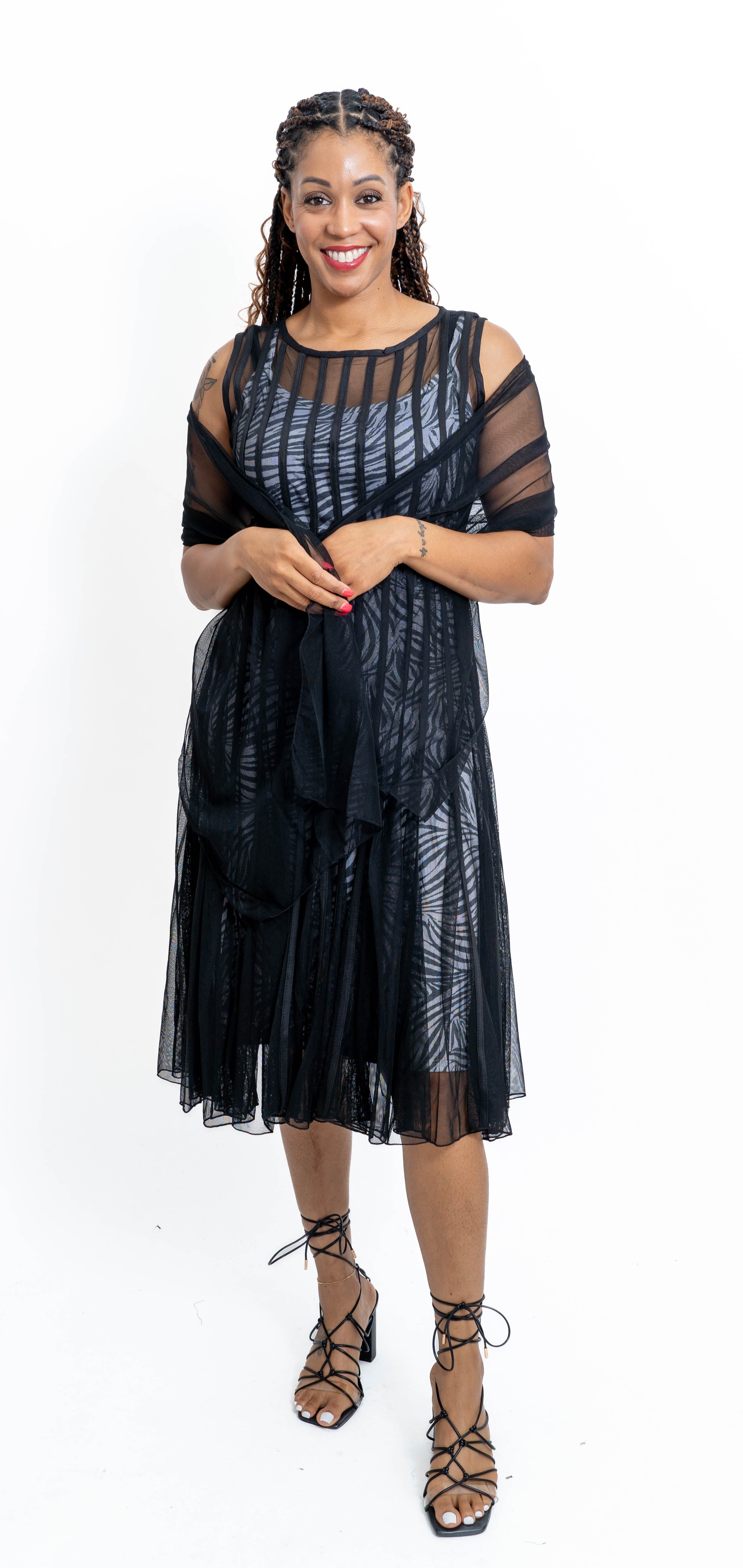 Micheal K 88889 Ribbed Mesh Dress