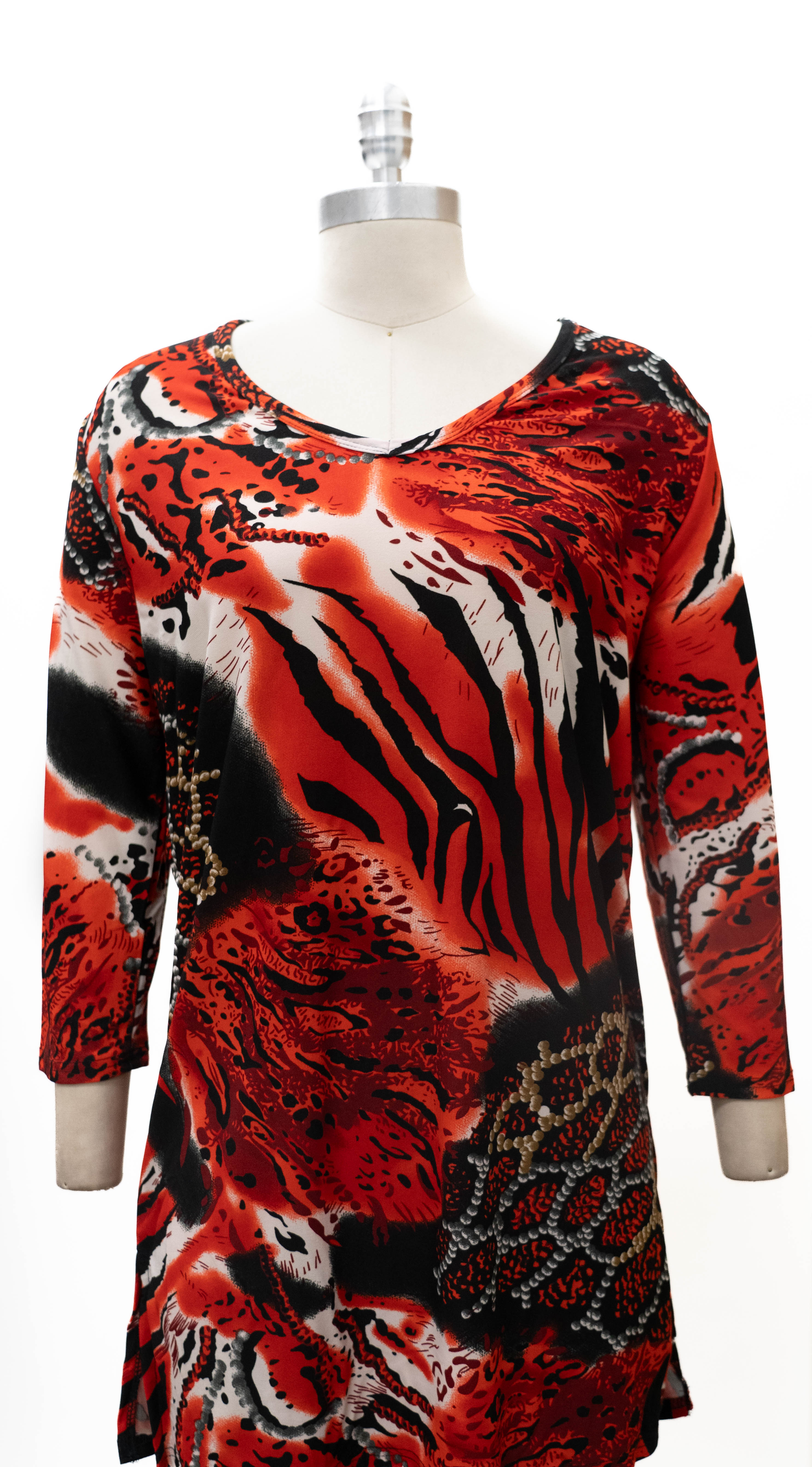 GET Lucky 5003 Long Tunic Print Top