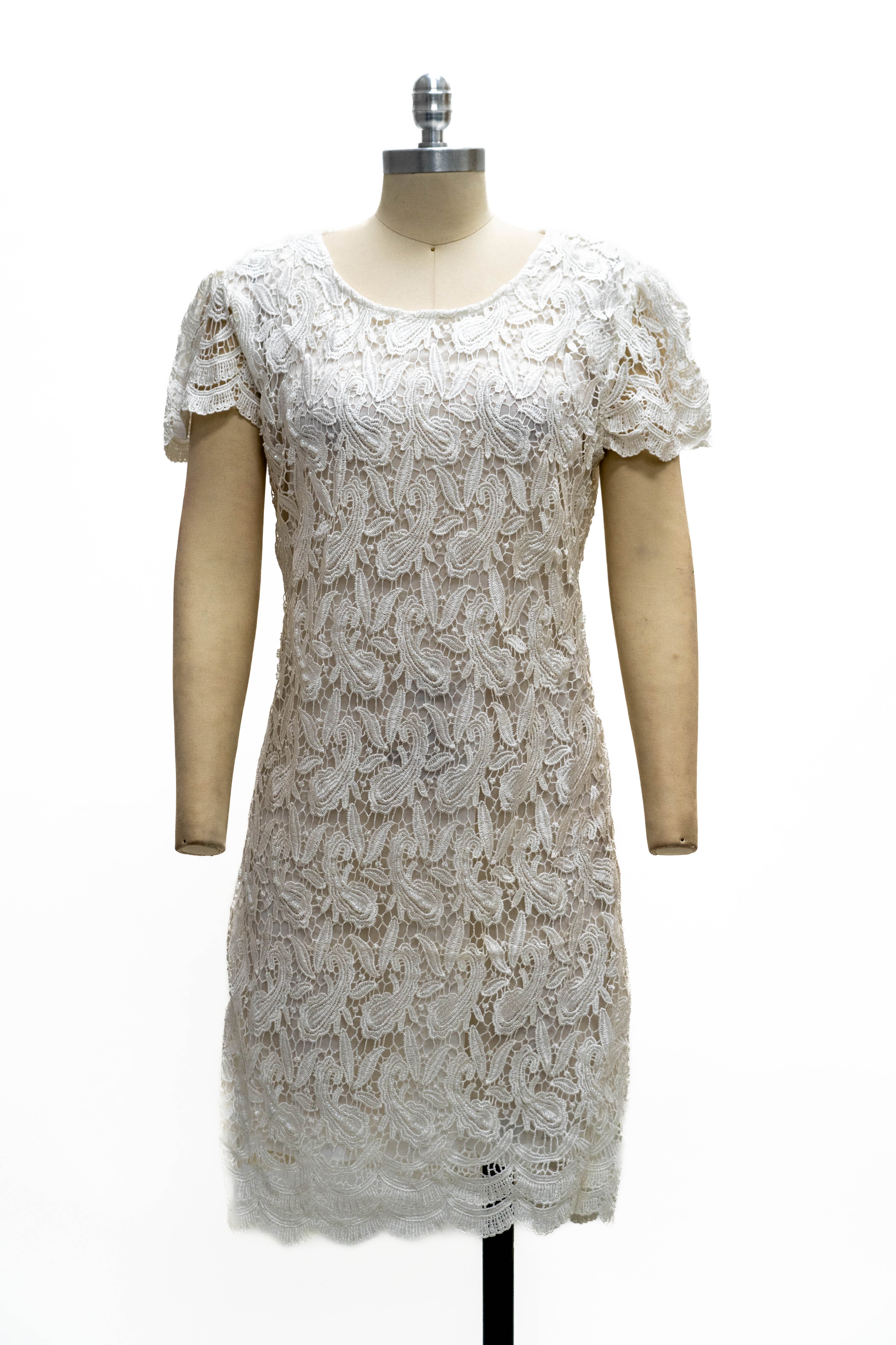 Micheal K 8512 Lace Pearl Embellished Dress