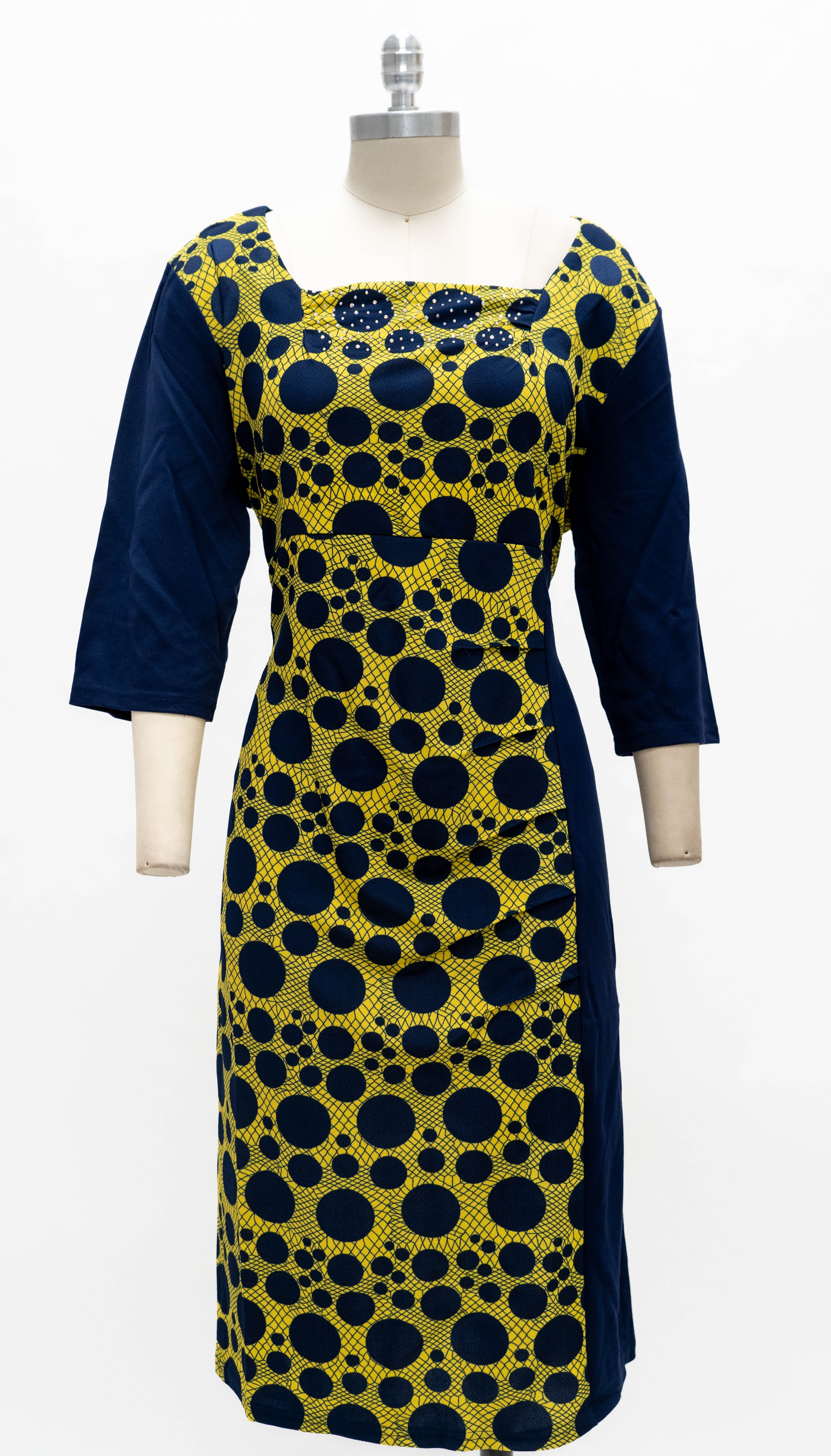 Micheal K 8428 Rhinestone Print Collar Dress