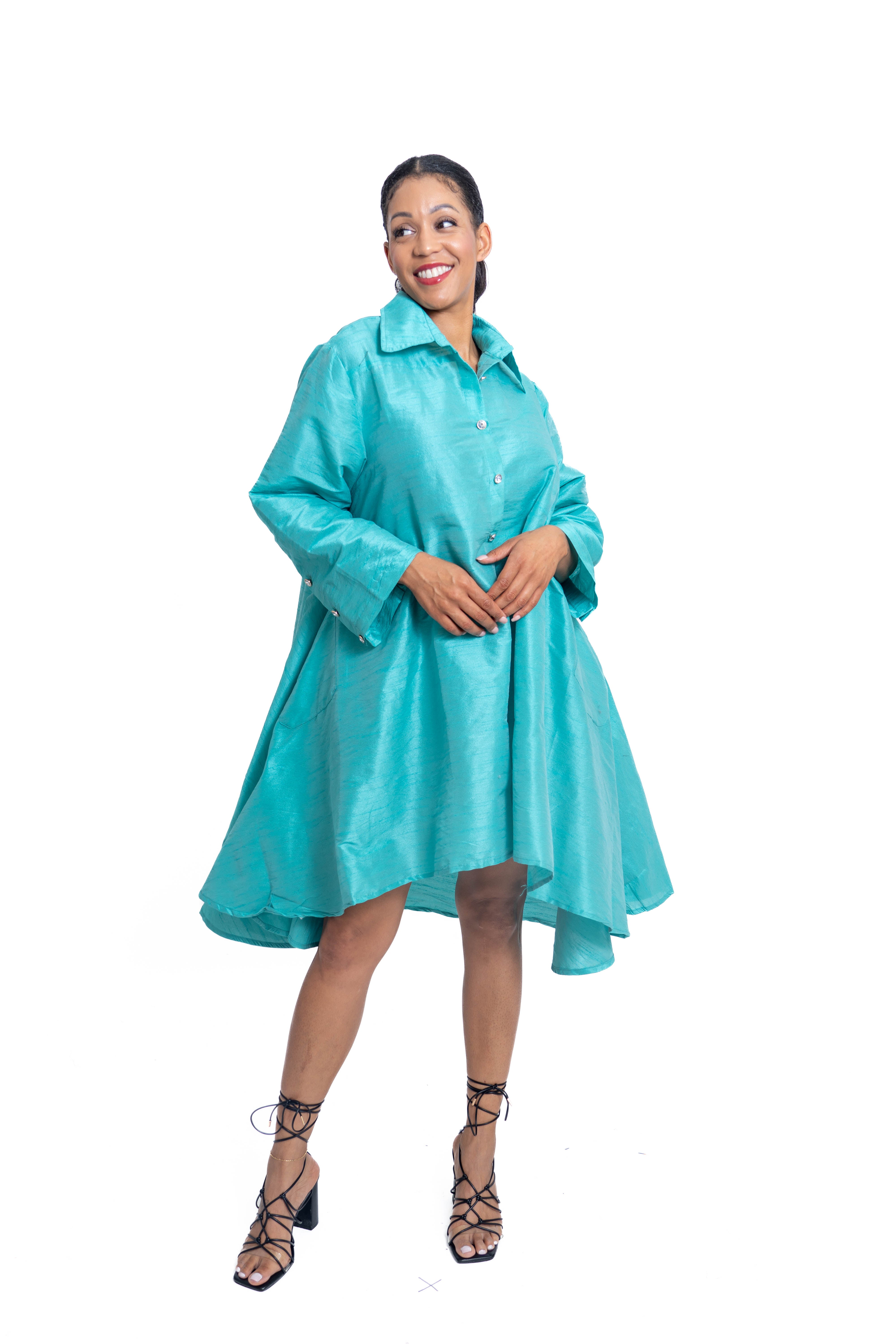 Step In Style AA20666 Faux Silk Dress