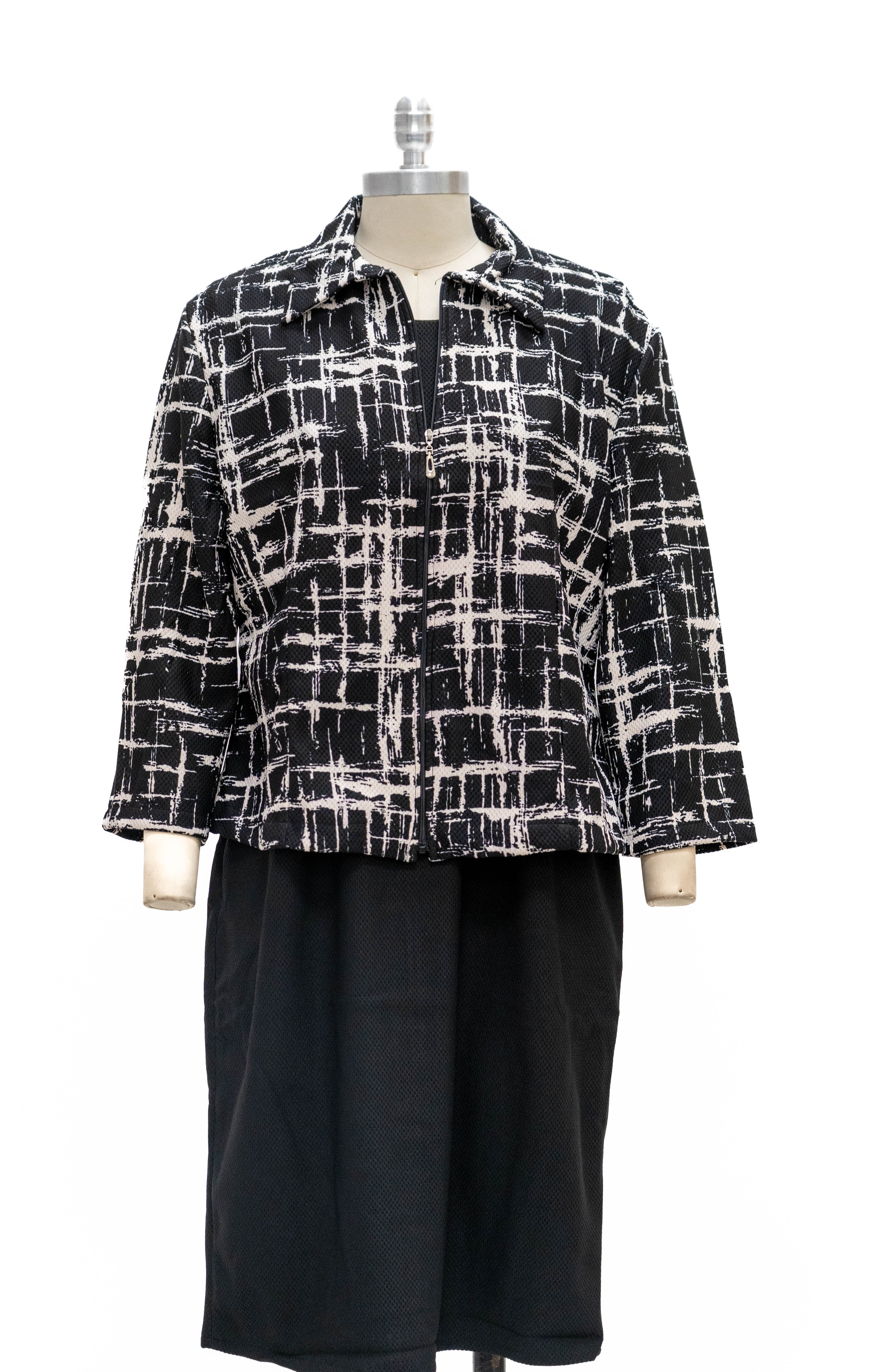 Micheal K 85042 Print Zip Jacket Dress