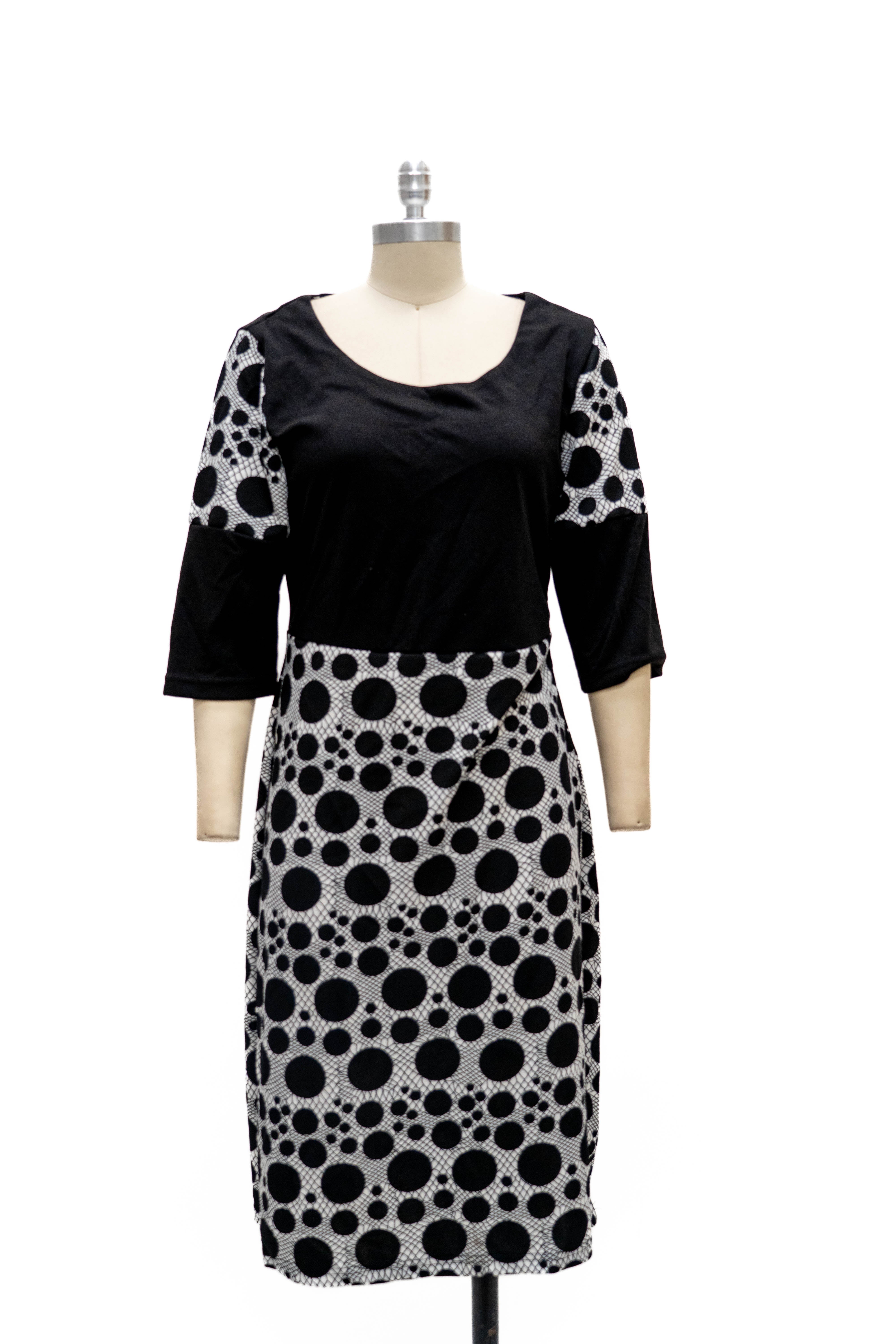 Micheal K 8429 Color Block Print Dress