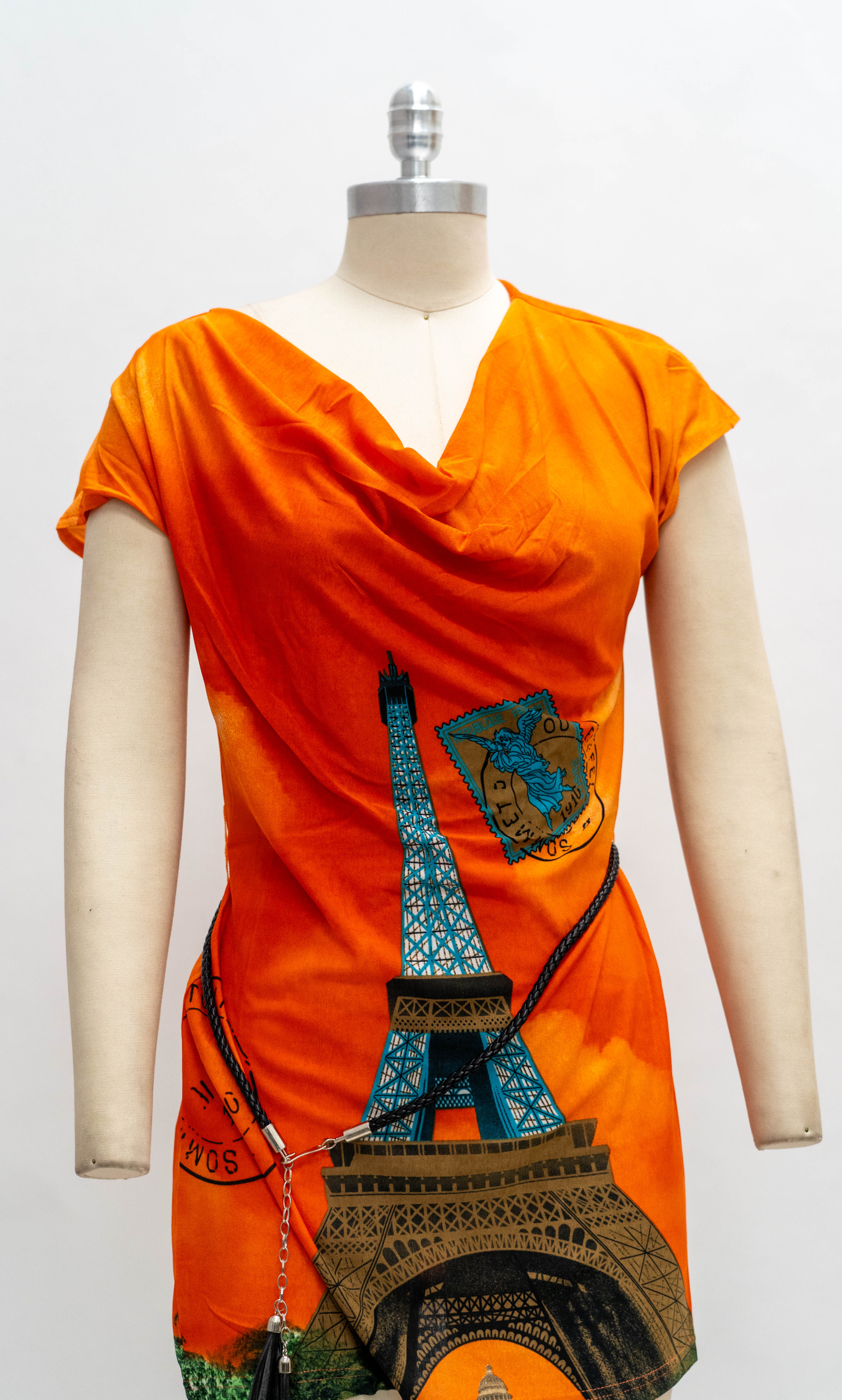 Paris Paris 8381 Belted Tunic Top