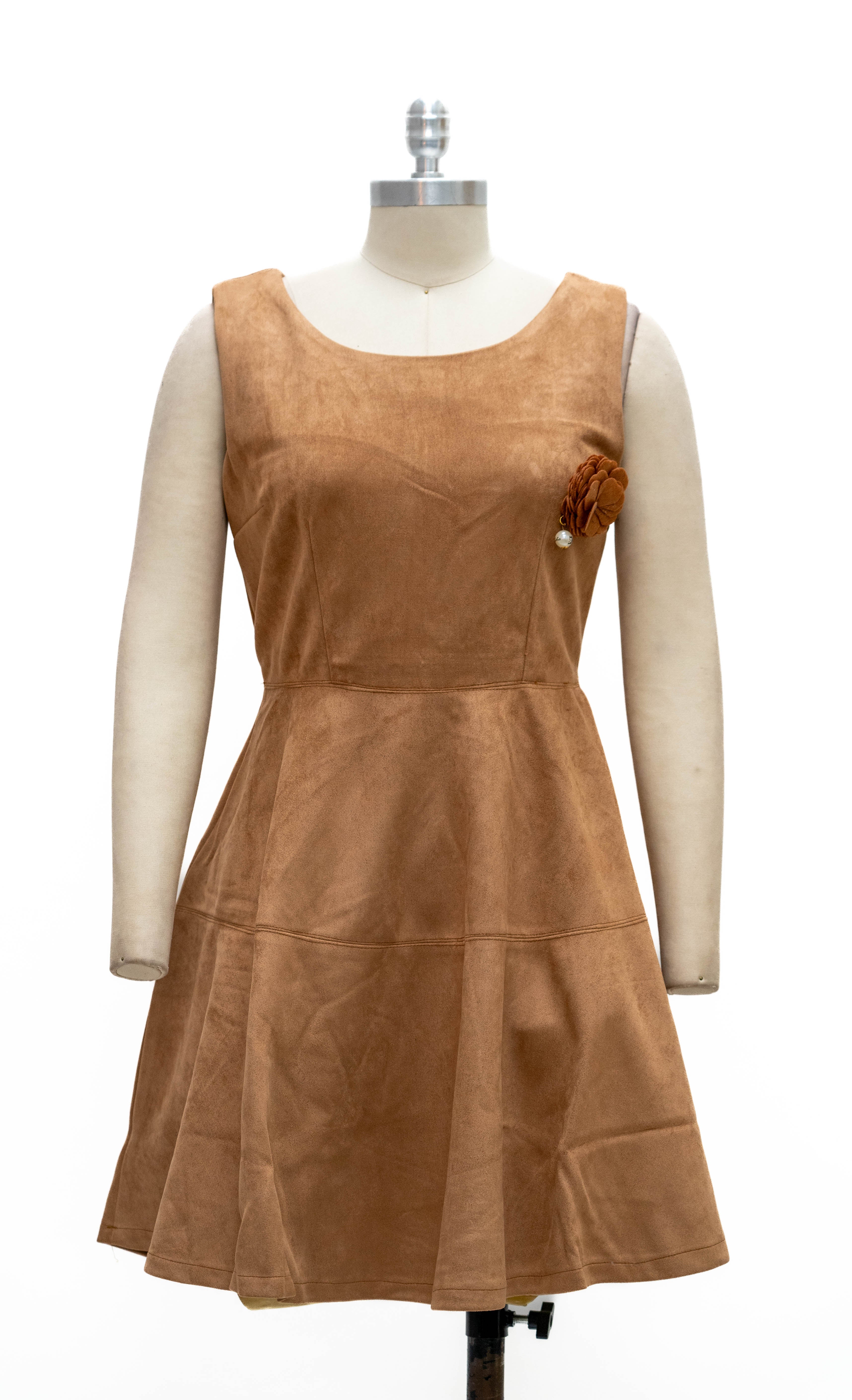 Micheal K 8570 Faux Suede Short Dress