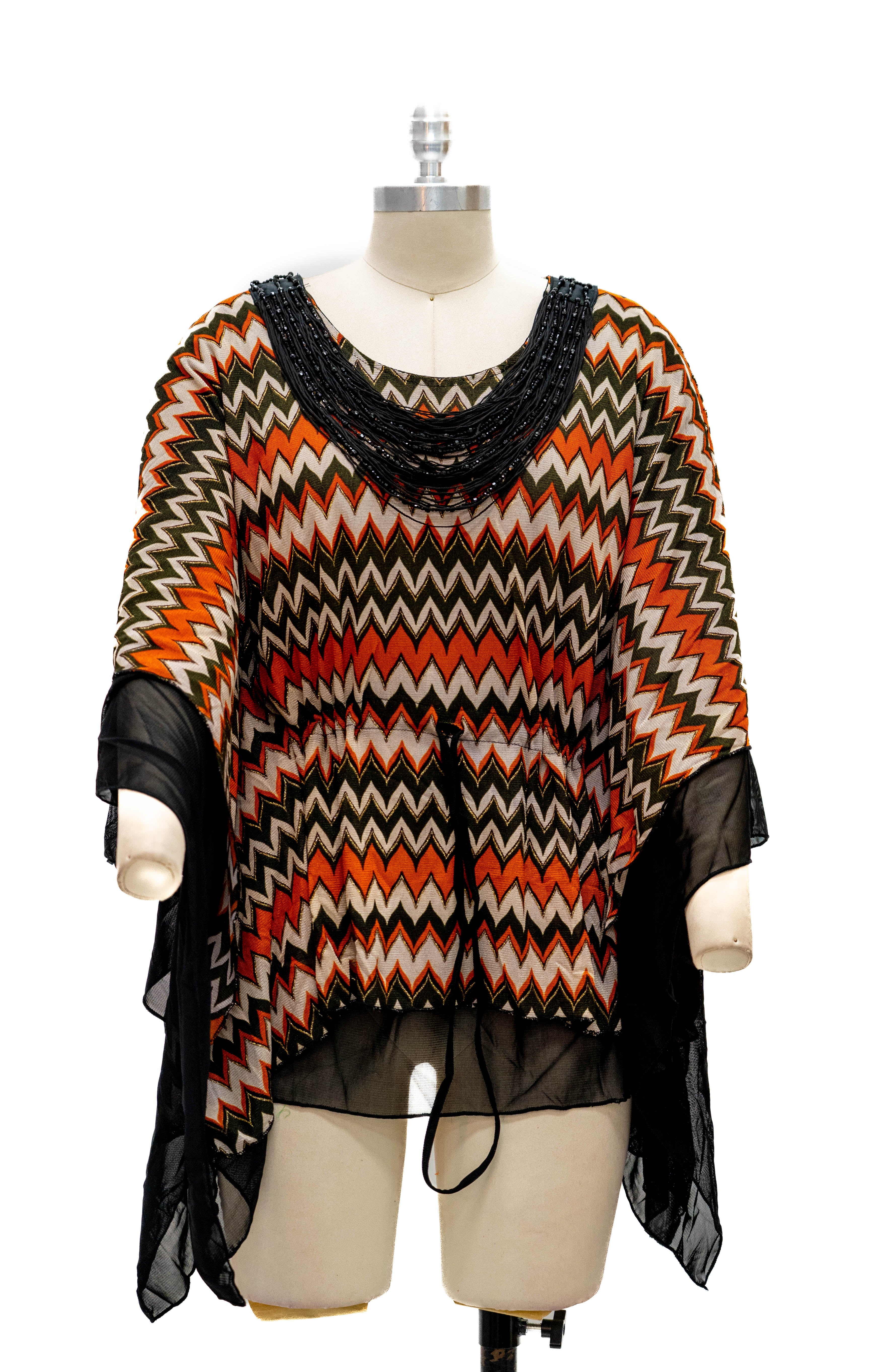 Bacci 81226A Poncho Top with Necklace Detail