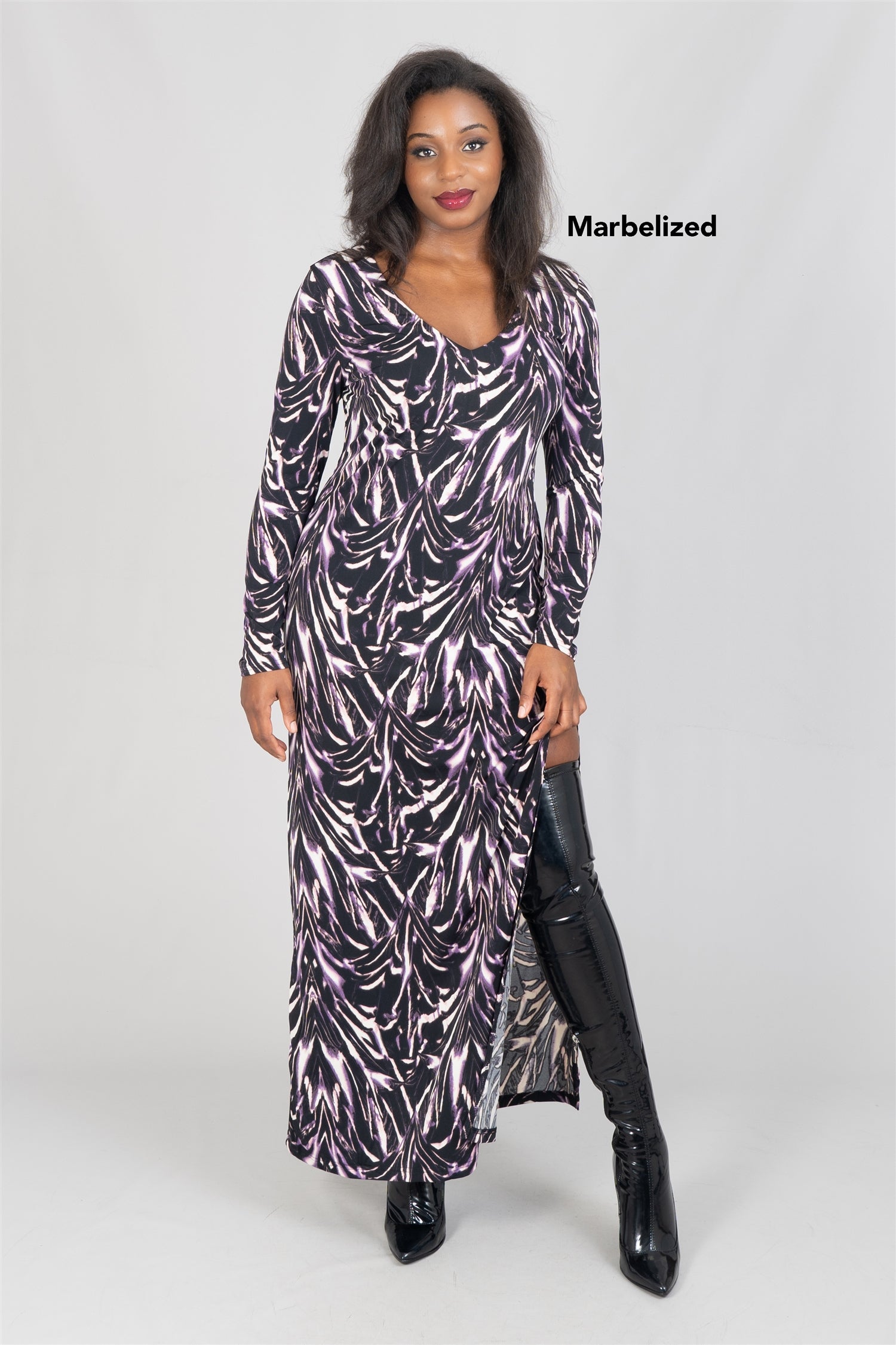 BCBG BC32287LD Print Knit Maxi Dress