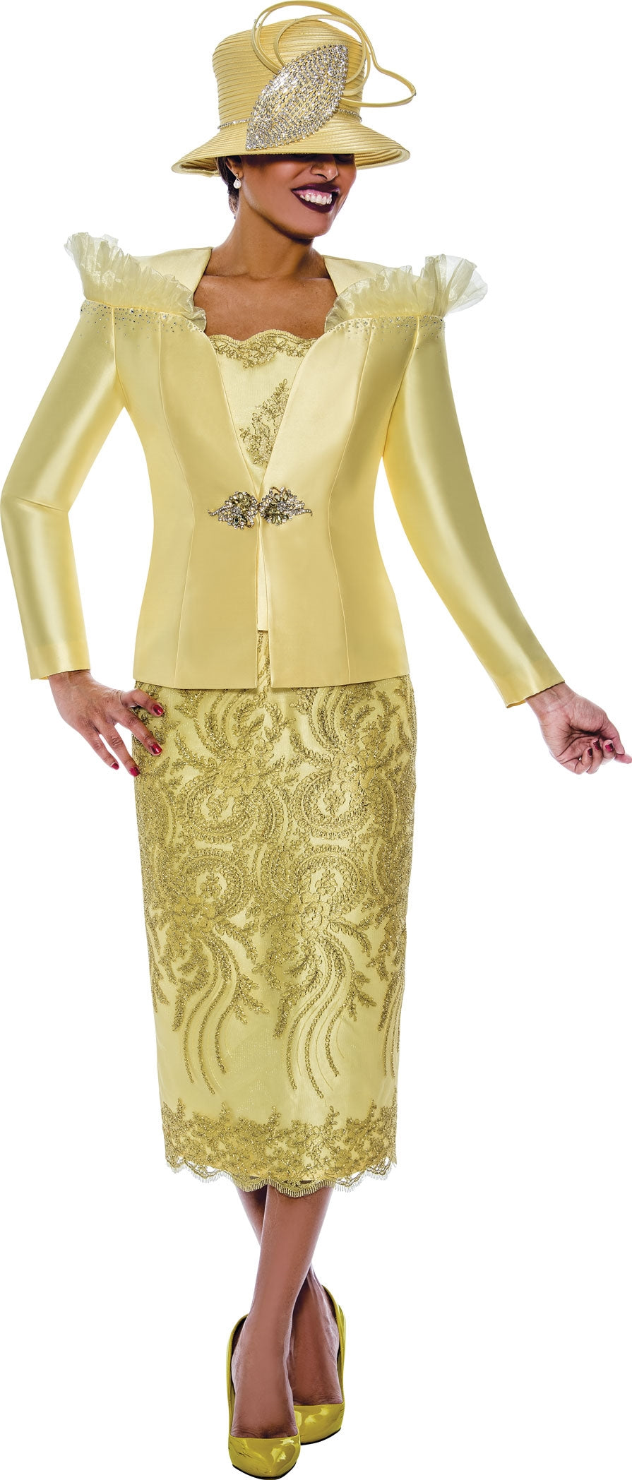 Ben Marc 2043 3pc Overlay Skirt Suit