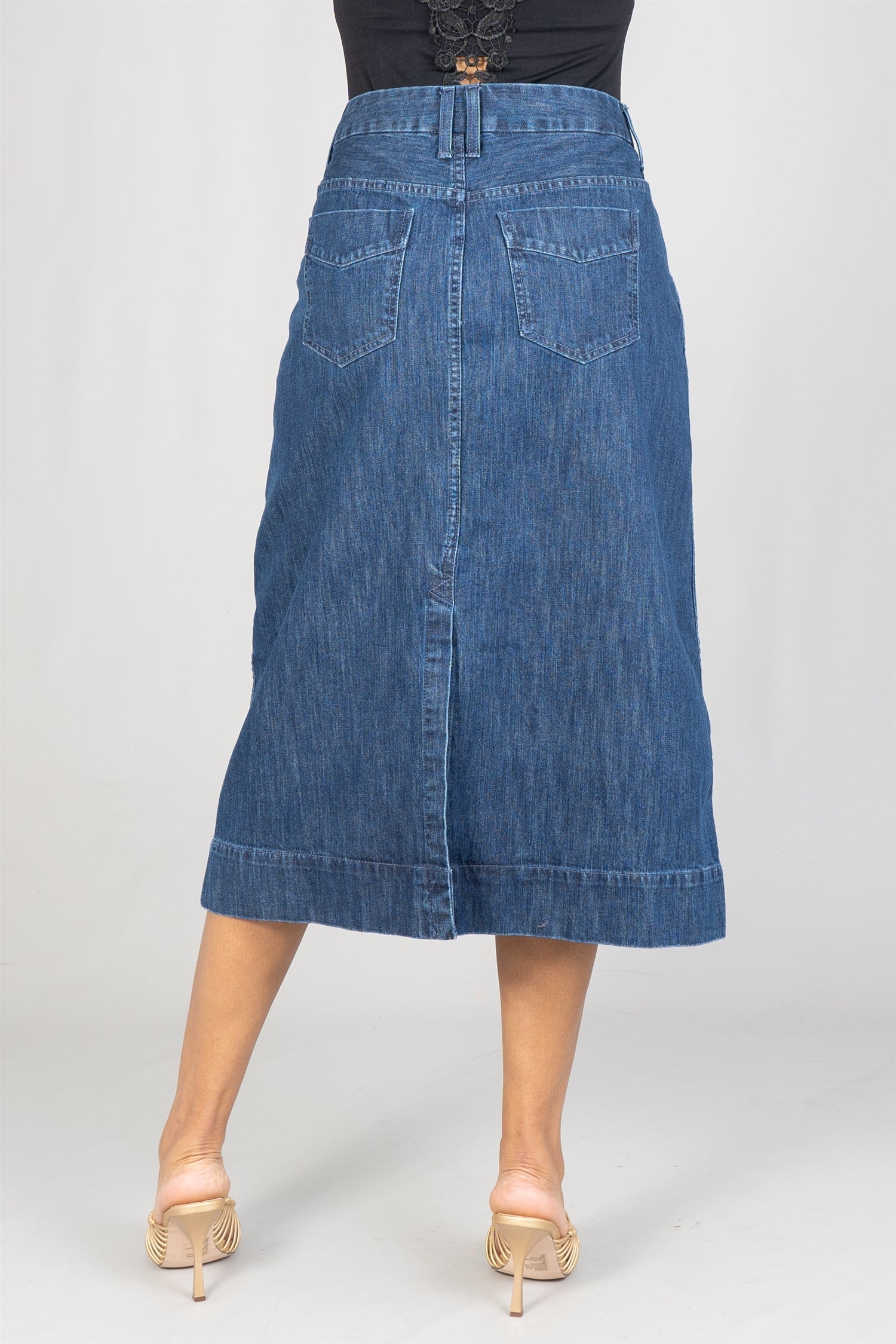 CJ Banks 6636 Denim PlusSize Skirt