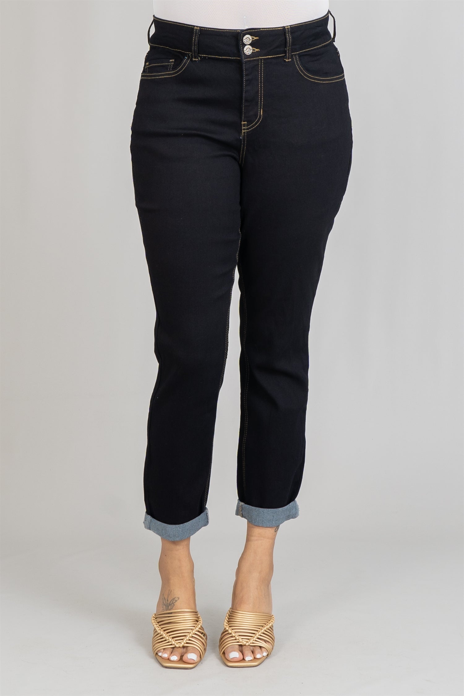 Copperflash CW01100628 Mid Rise Denim PlusSize Pant