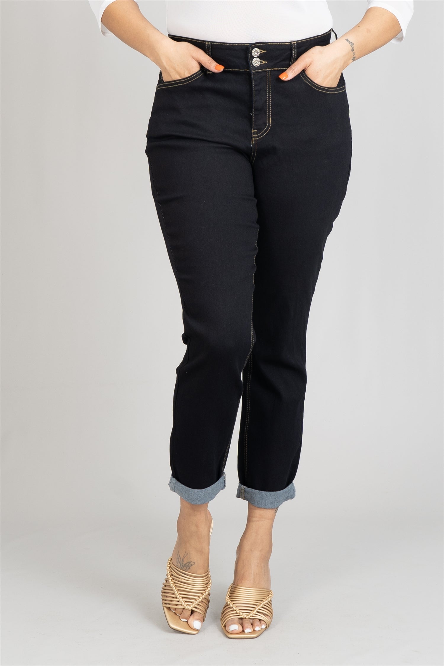 Copperflash CW01100628 Mid Rise Denim PlusSize Pant