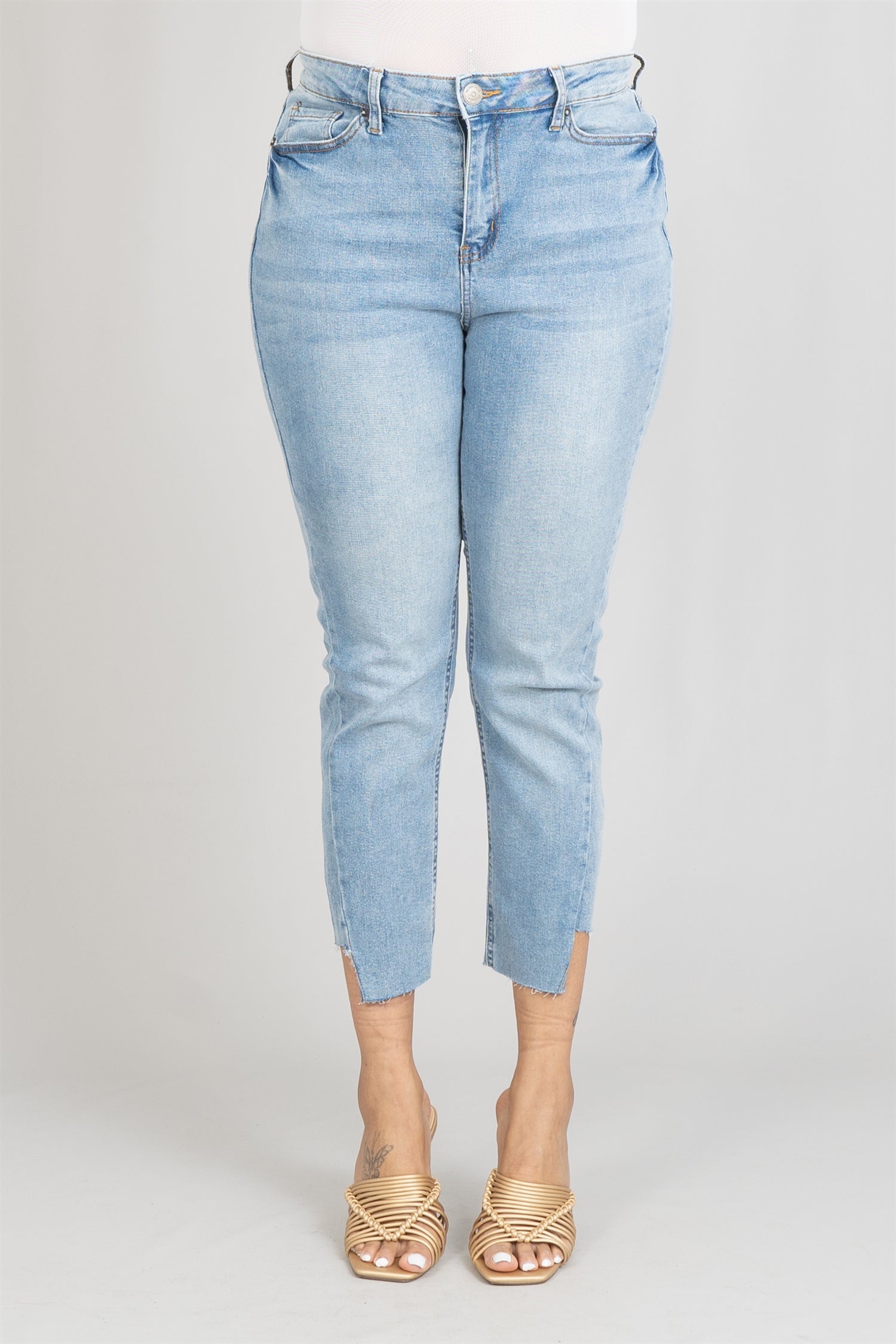 Copperflash CW0130 Straight Leg High Rise Denim PlusSize Pant