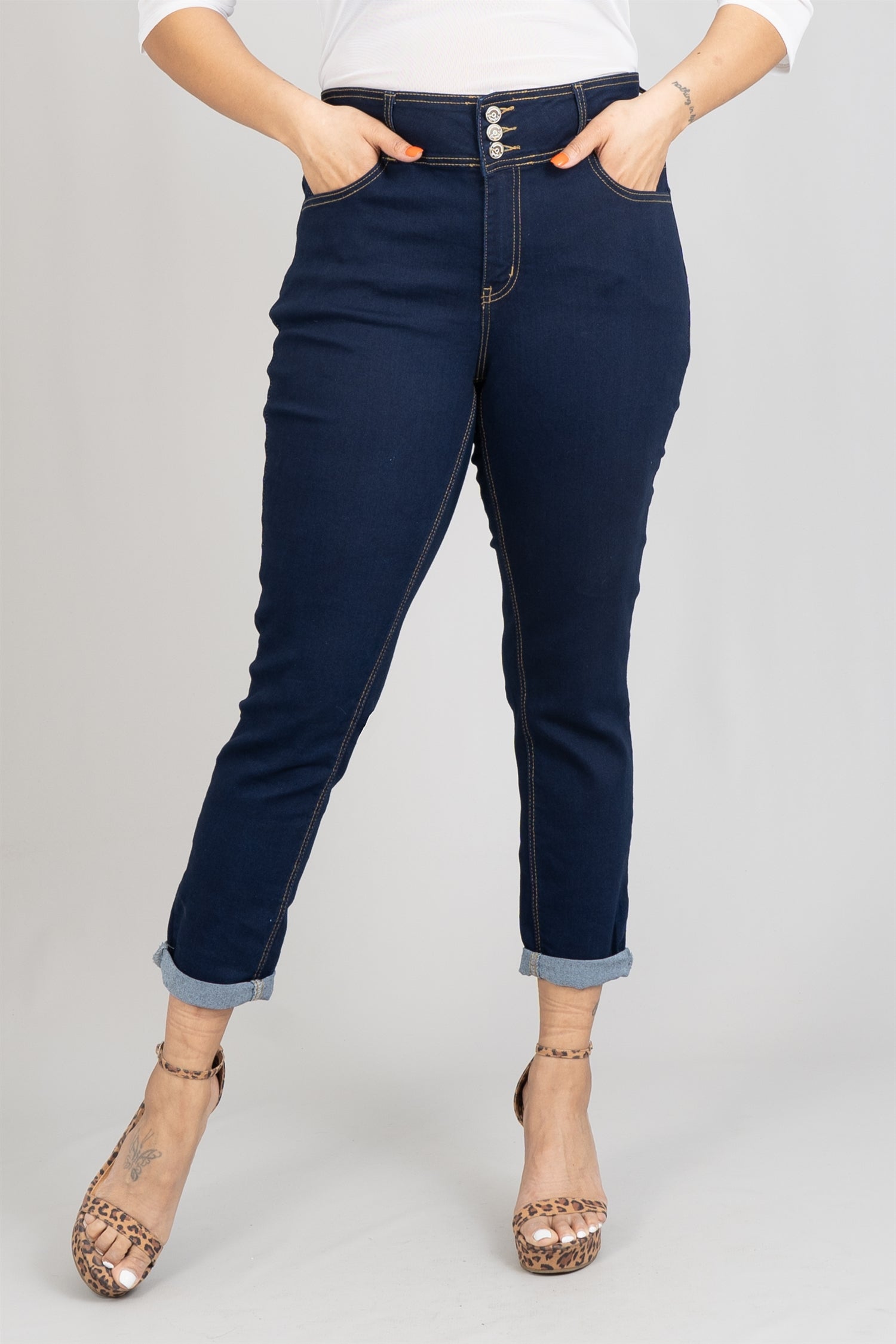 Copperflash CW0220 Skinny Denim High Rise PlusSize Pant