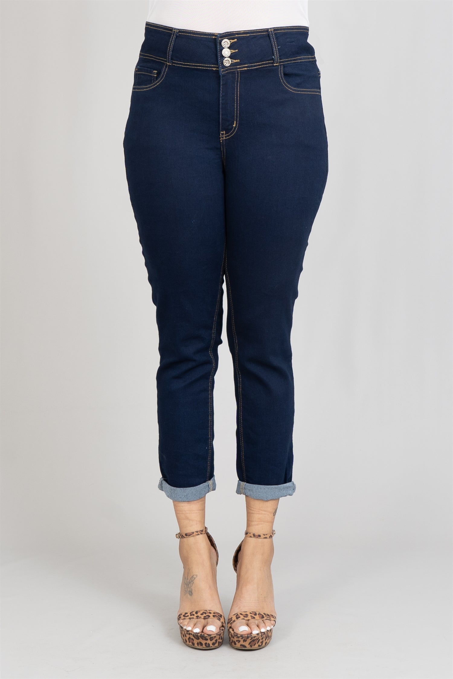 Copperflash CW0220 Skinny Denim High Rise PlusSize Pant