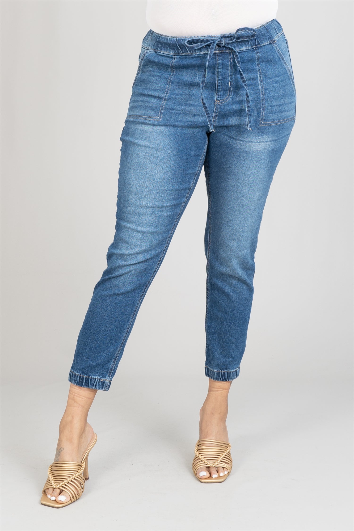 Copperflash CW0327 High Rise Denim PlusSize Jogger Pant