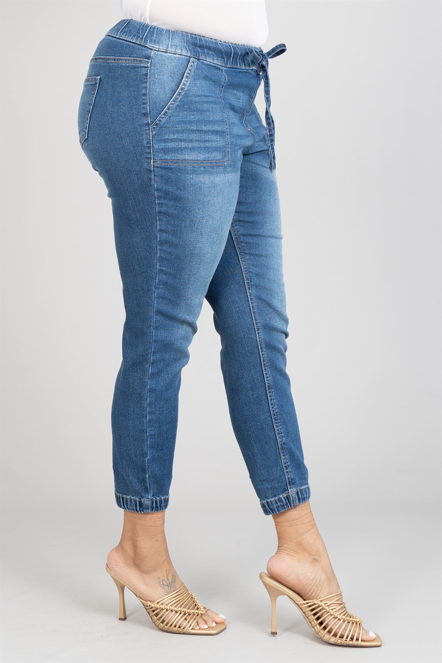 Copperflash CW0327 High Rise Denim PlusSize Jogger Pant