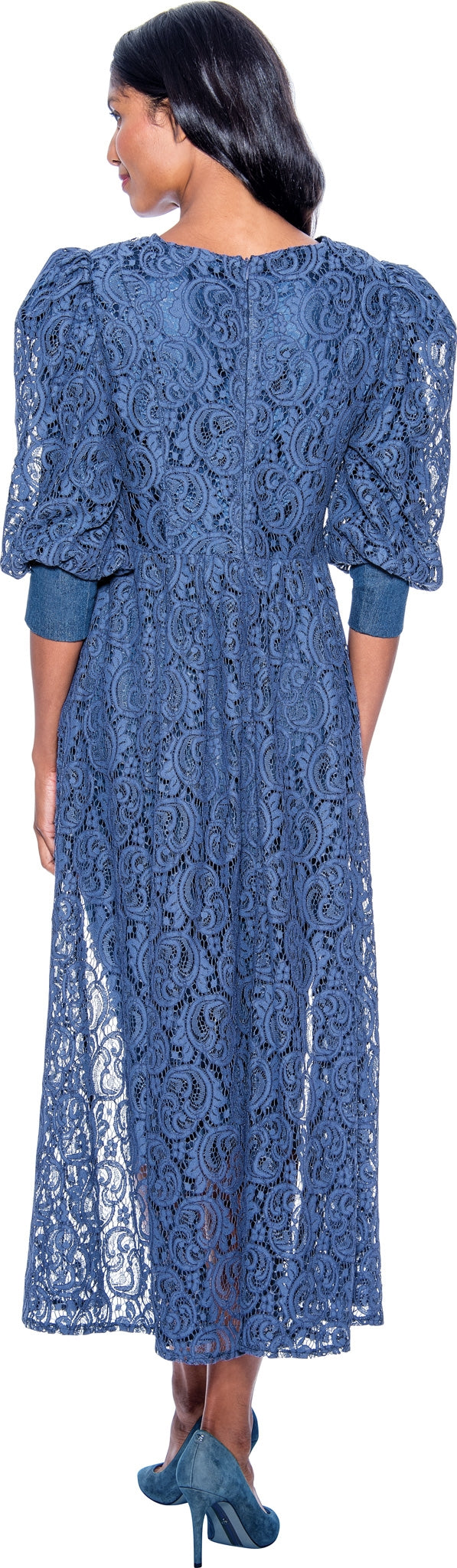 Devine Sport 63692 High-low Lace Overlay Denim 2pc Skirt Set