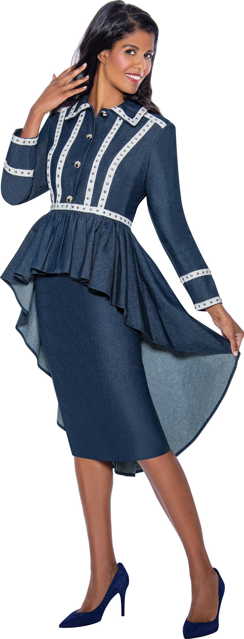 Devine Sport 63772 High-low Denim 2pc Skirt Set