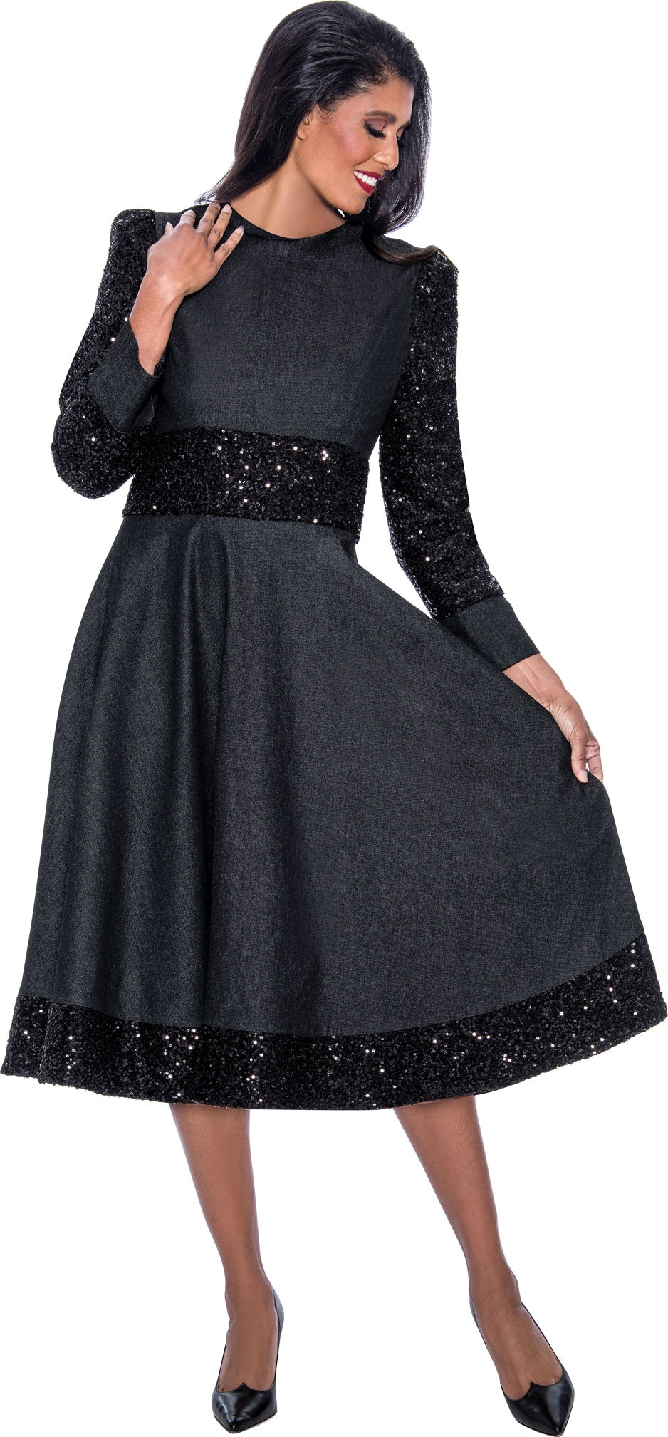 Devine Sport 64051W Embellished Denim Dress