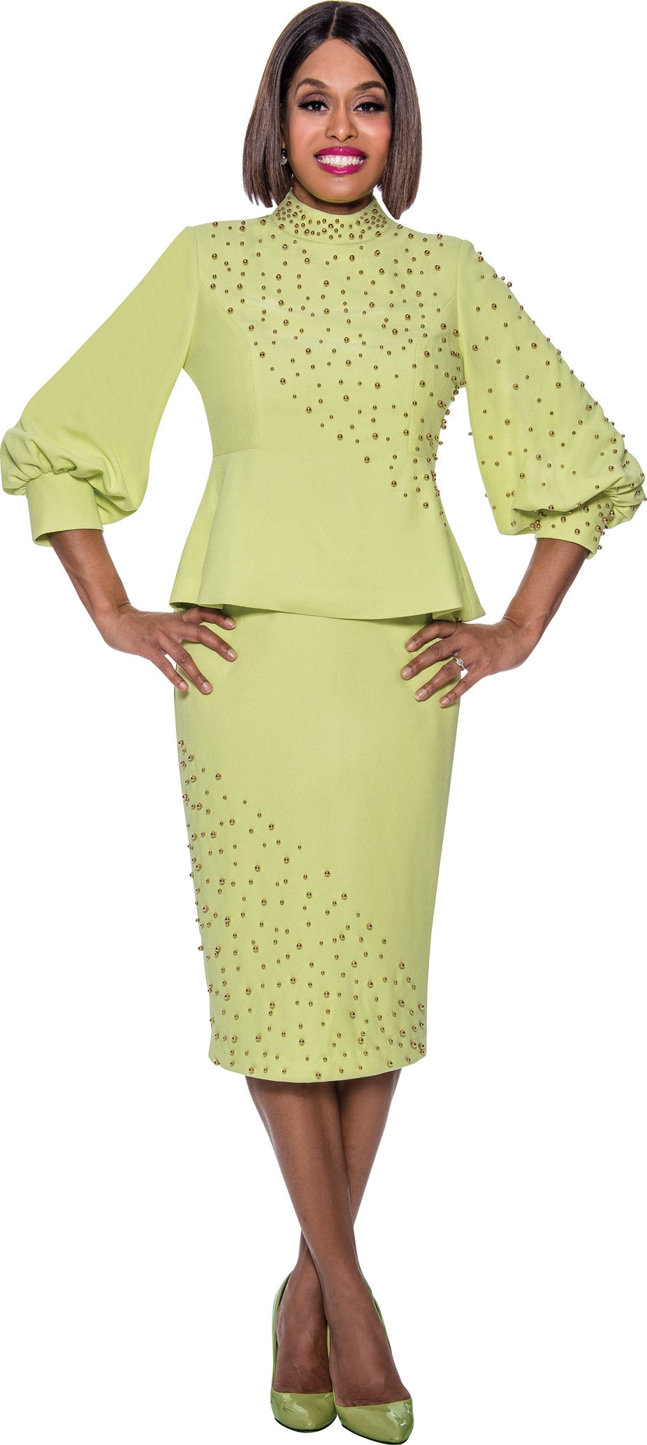 Divine Queen 2172W Embellished PlusSize 2pc Skirt Suit