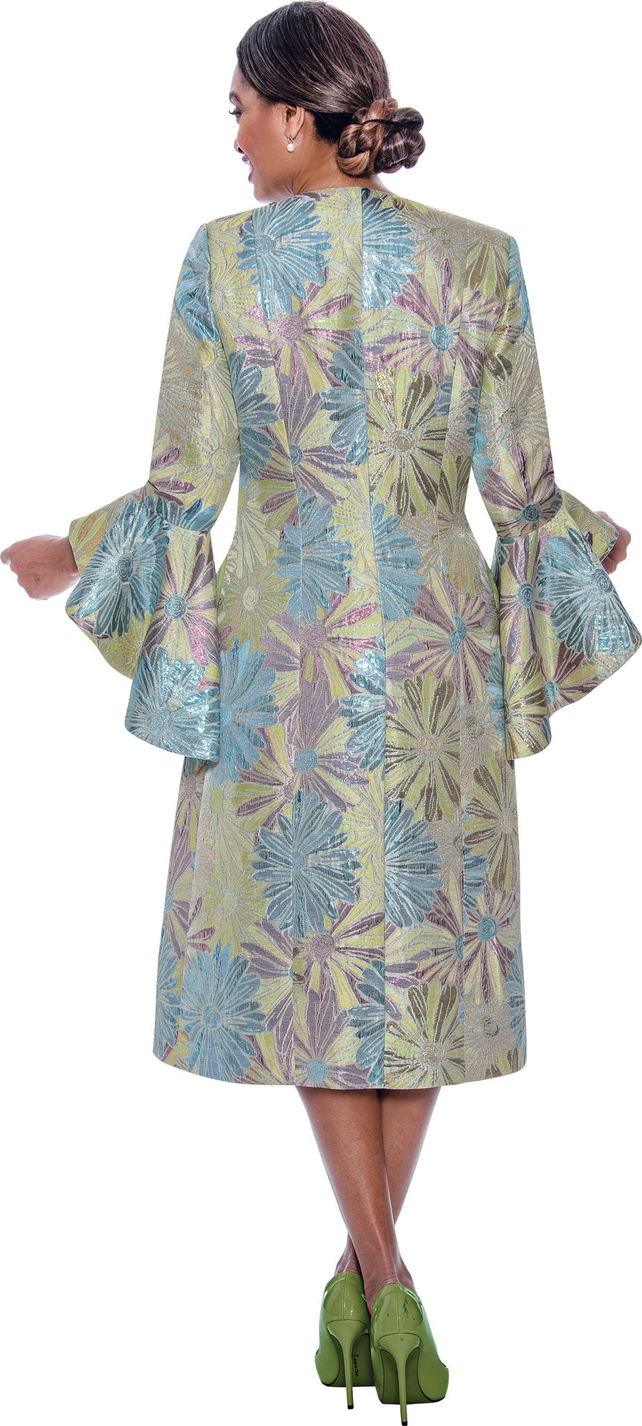 Divine Queen 2342 Jacquard Petal Dress w/ Jacket