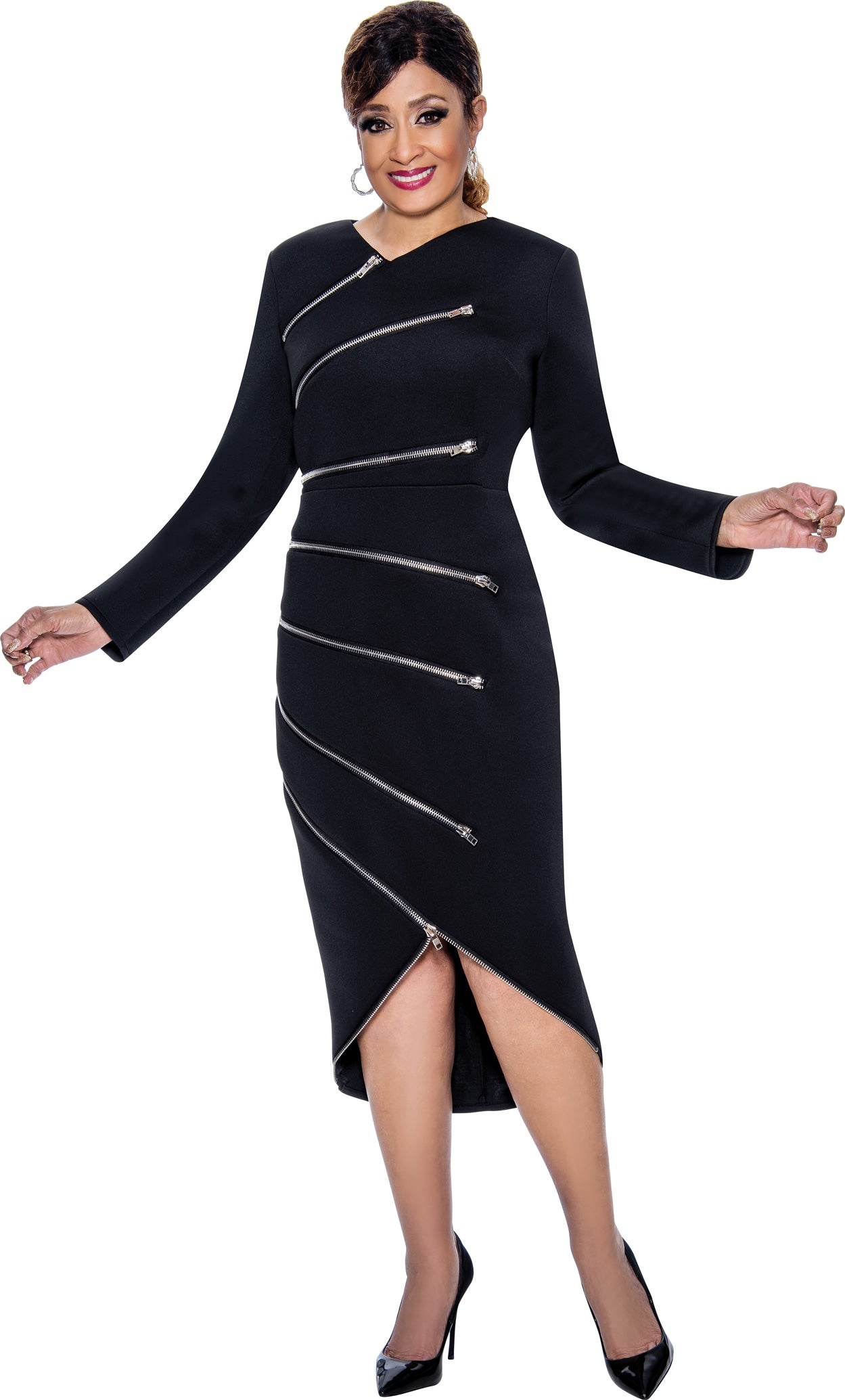 Dorinda Clark Cole 4831 Scuba Zippered Dress