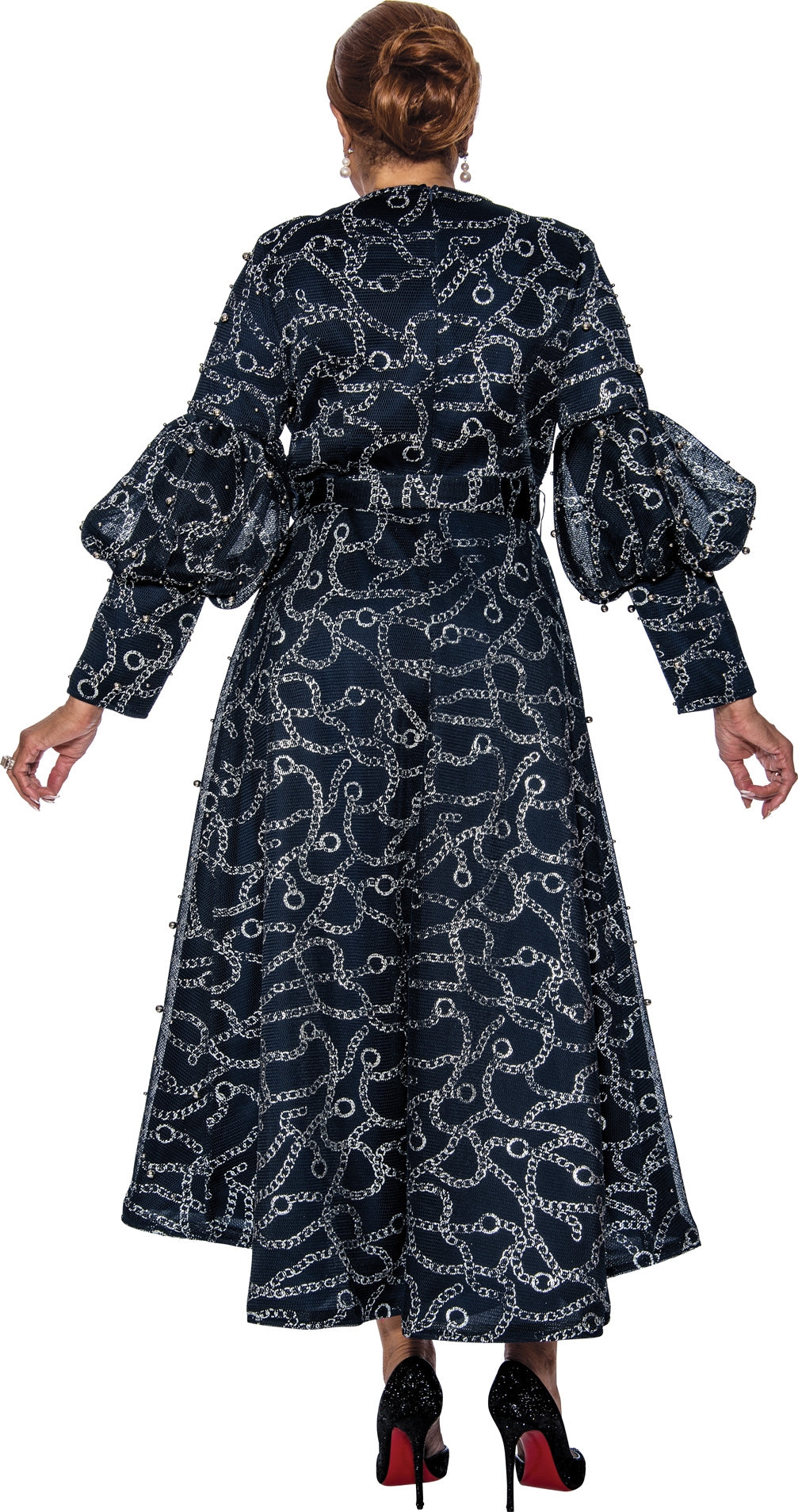 Dorinda Clark Cole 5231 Faux Wrap Print Dress