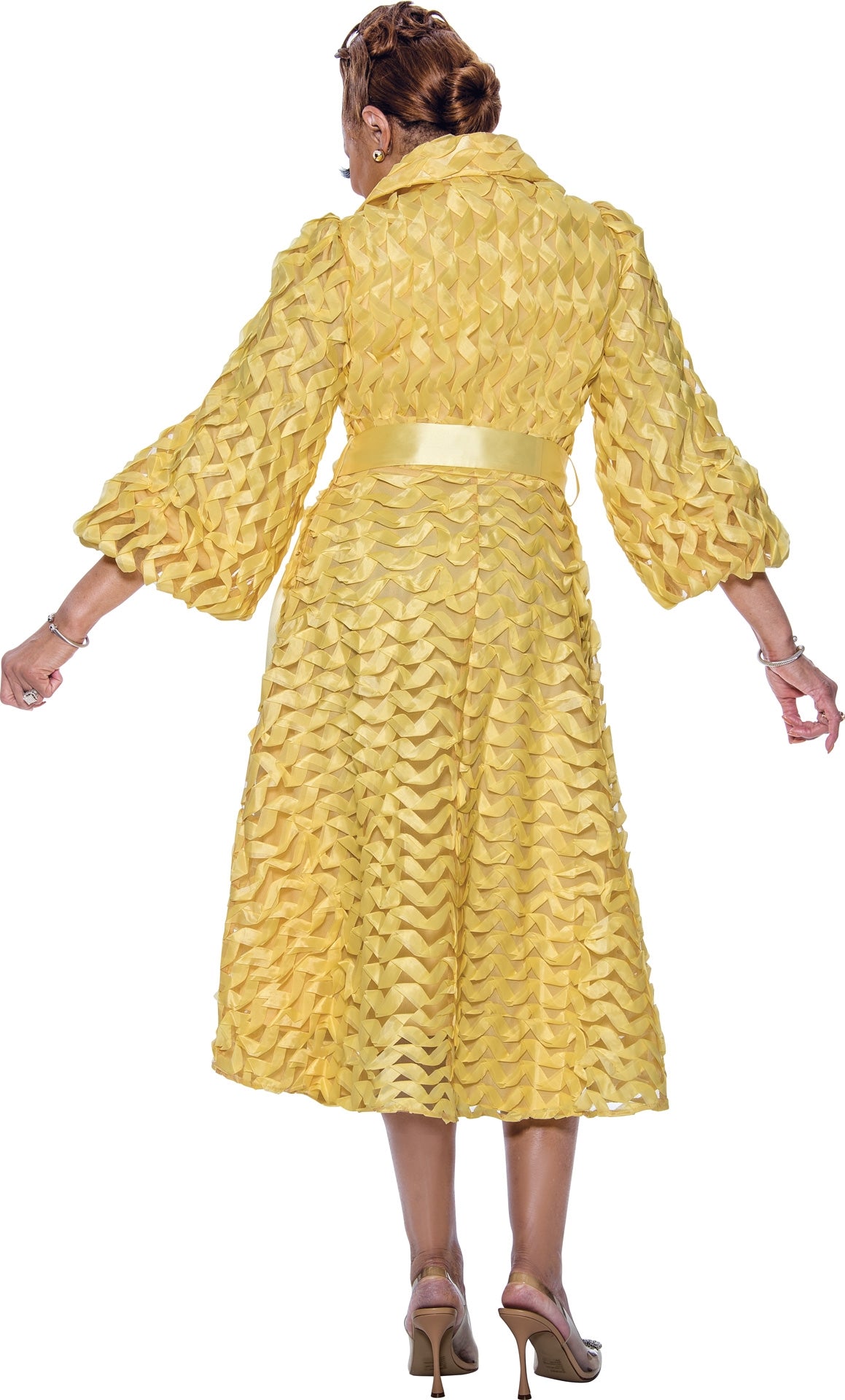 Dorinda Clark Cole 5261 Belted Ribbon Dress