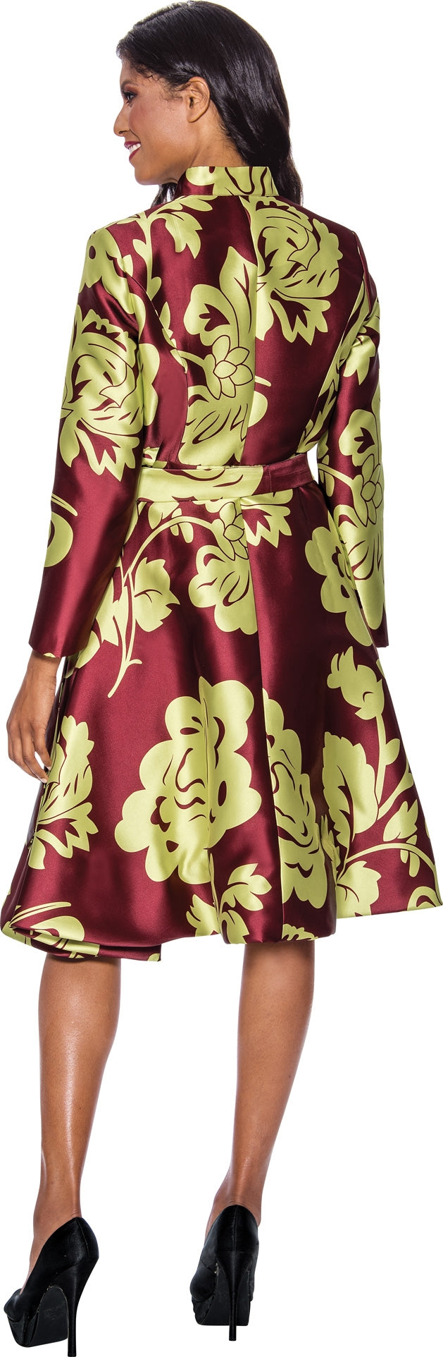 Dresses by Nubiano 12191W Belted Zip-front Print PlusSize Dress