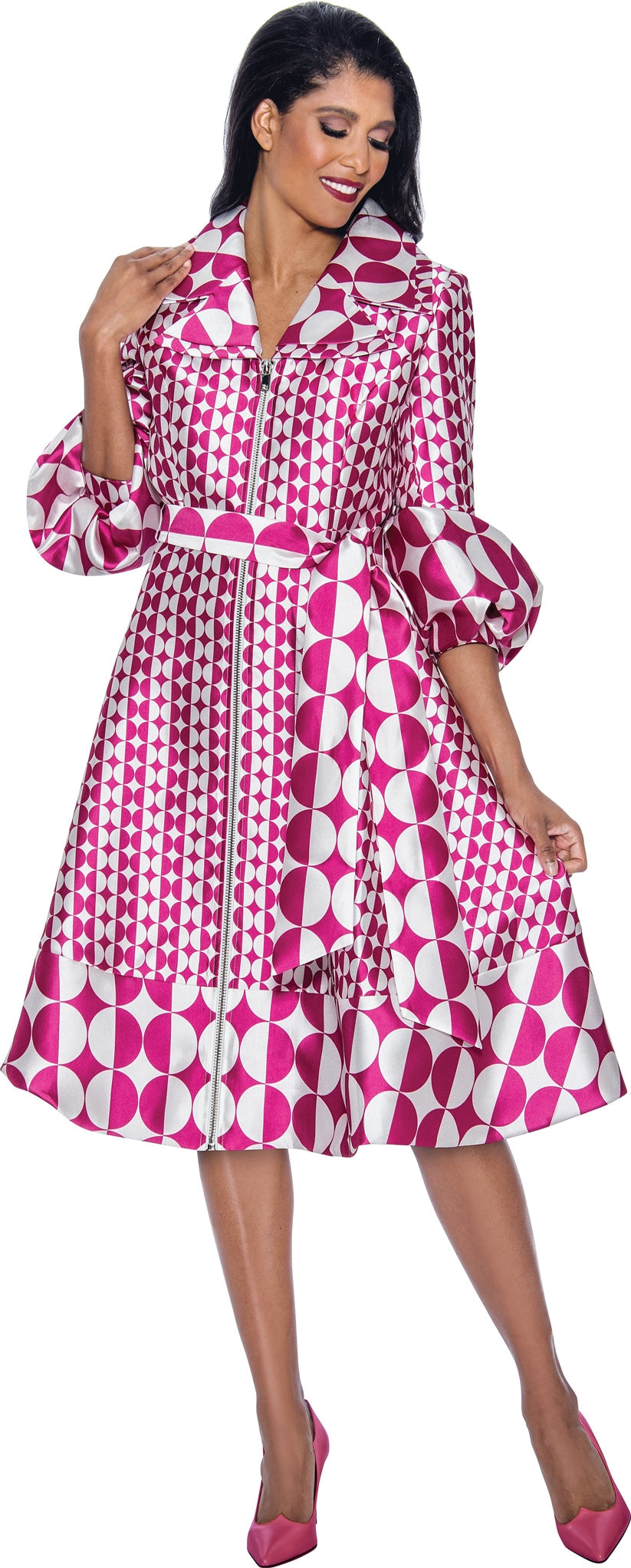 Dresses By Nubiano 12301W Geo PlusSize Dress