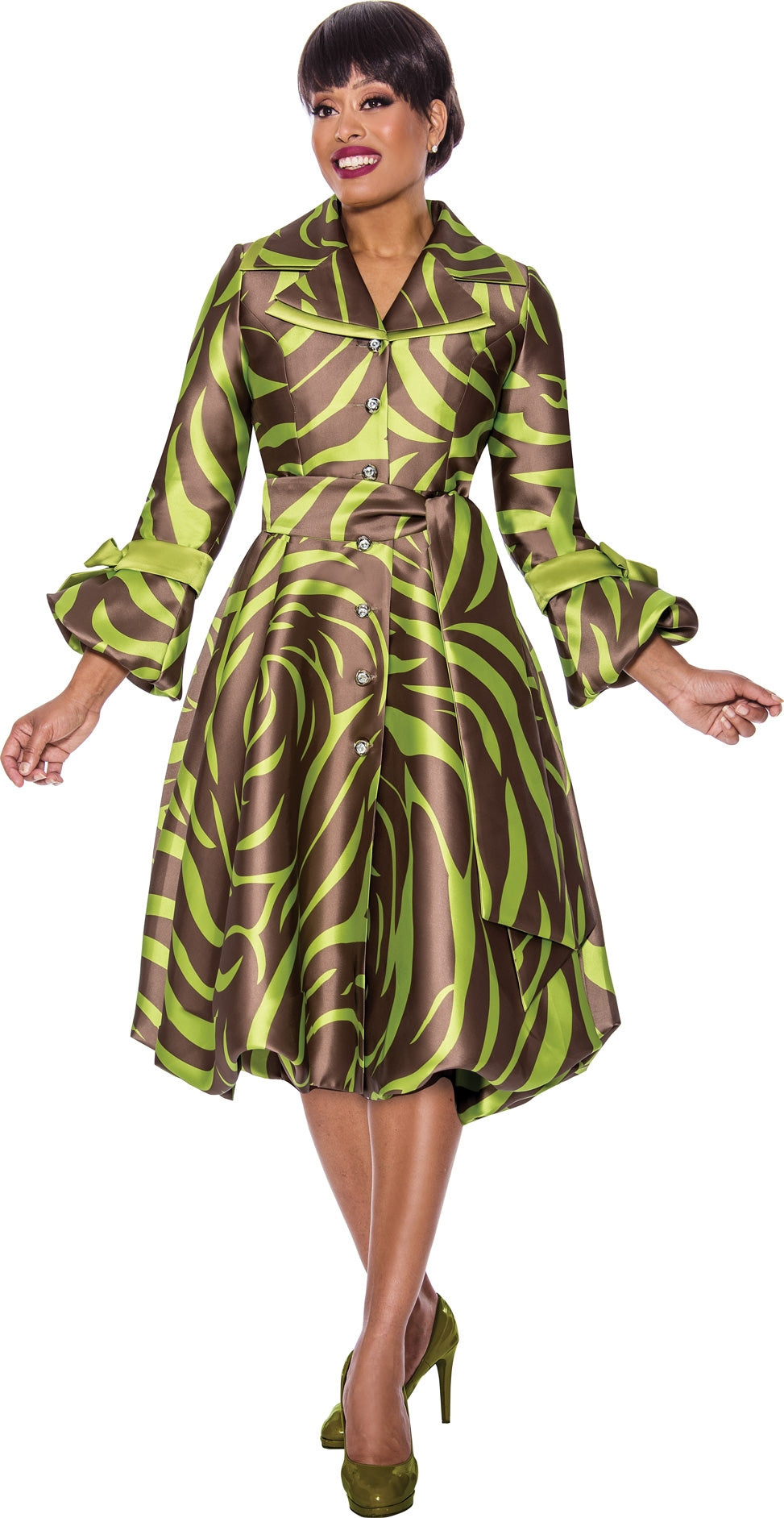 Dresses by Nubiano 1771 Print Button-up Dress