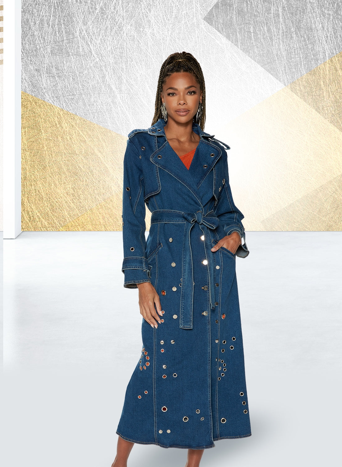 DV Jeans 8491 Denim Stone Coat Dress