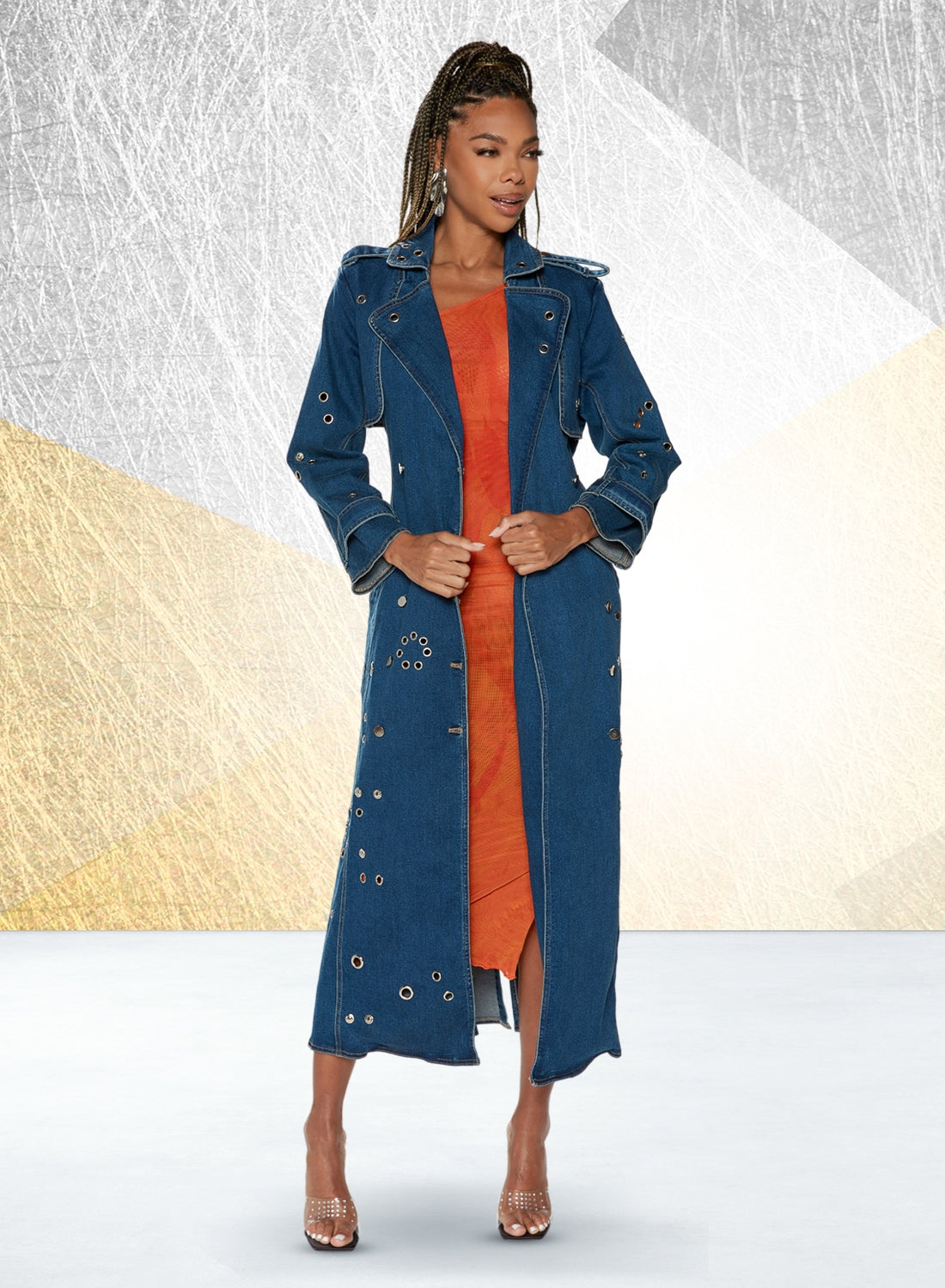 DV Jeans 8491 Denim Stone Coat Dress